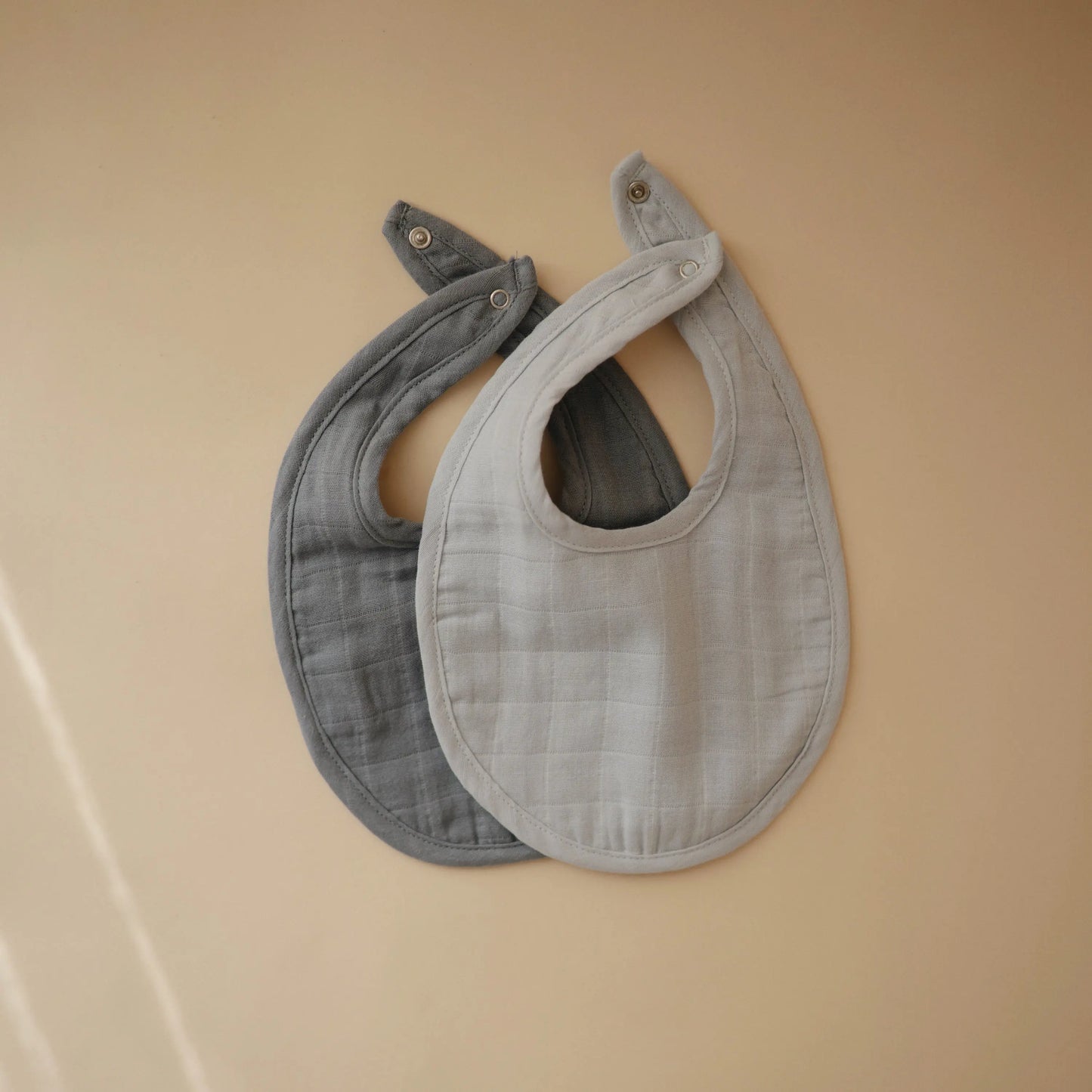 Muslin Bibs for Babies with Dual Snap Closure - Soft and Absorbent Multi-Layered Design Mushie