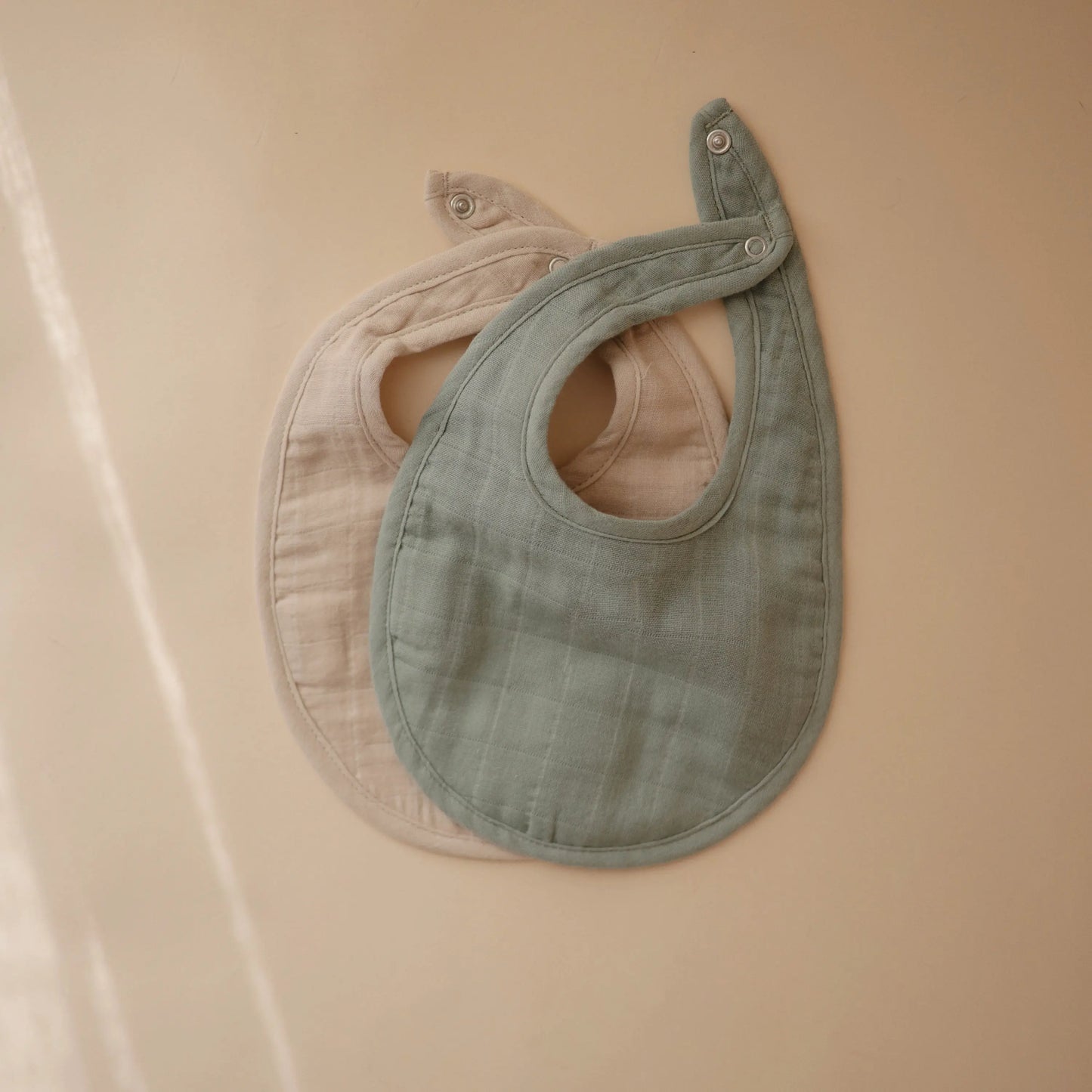 Muslin Bibs for Babies with Dual Snap Closure - Soft and Absorbent Multi-Layered Design Mushie