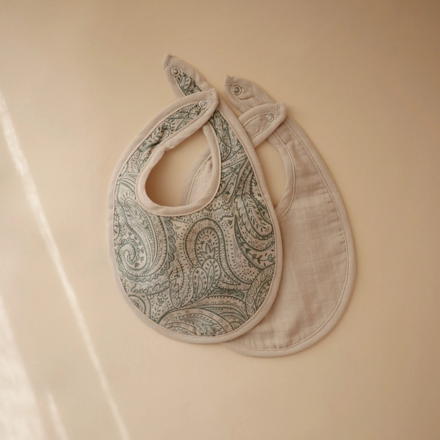 Muslin Bibs for Babies with Dual Snap Closure - Soft and Absorbent Multi-Layered Design Mushie