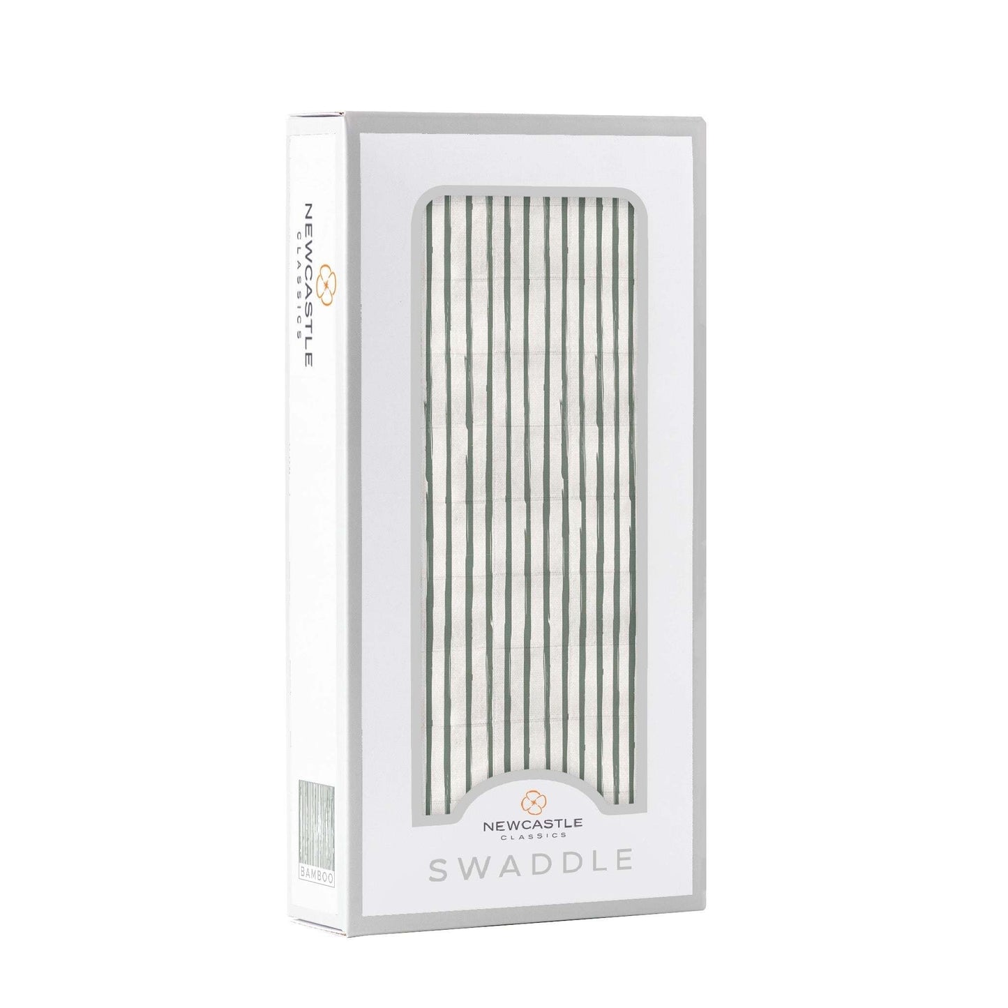 Sage Green Stripe Bamboo Swaddle Blanket Soft Breathable Muslin Fabric Newcastle Classics