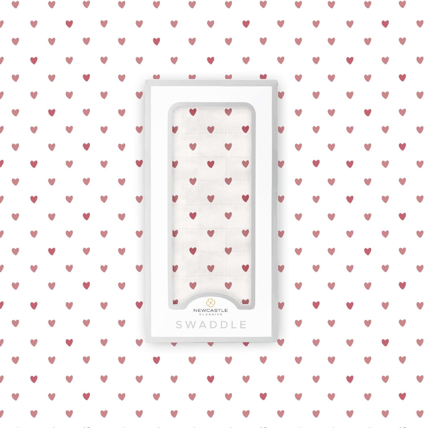 Two Hearts Bamboo Swaddle Blanket Soft Breathable Muslin Versatile Nursing Cover Changing Pad Cover Burp Cloth Tummy Time Blanket Newcastle Classics