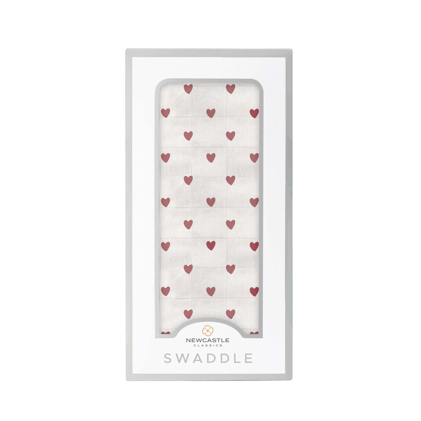 Two Hearts Bamboo Swaddle Blanket Soft Breathable Muslin Versatile Nursing Cover Changing Pad Cover Burp Cloth Tummy Time Blanket Newcastle Classics