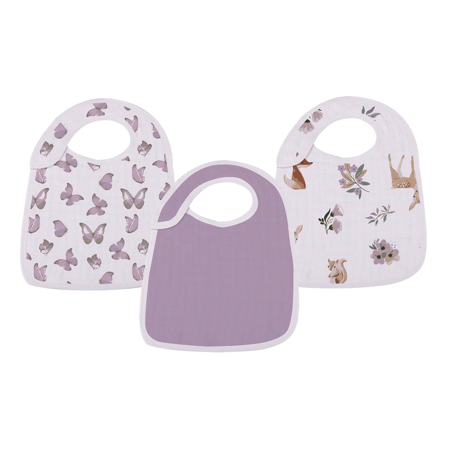 Mountain Meadow Snap Bibs Set 100 Percent Natural Cotton Muslin Soft Absorbent Feeding Teething Newcastle Classics