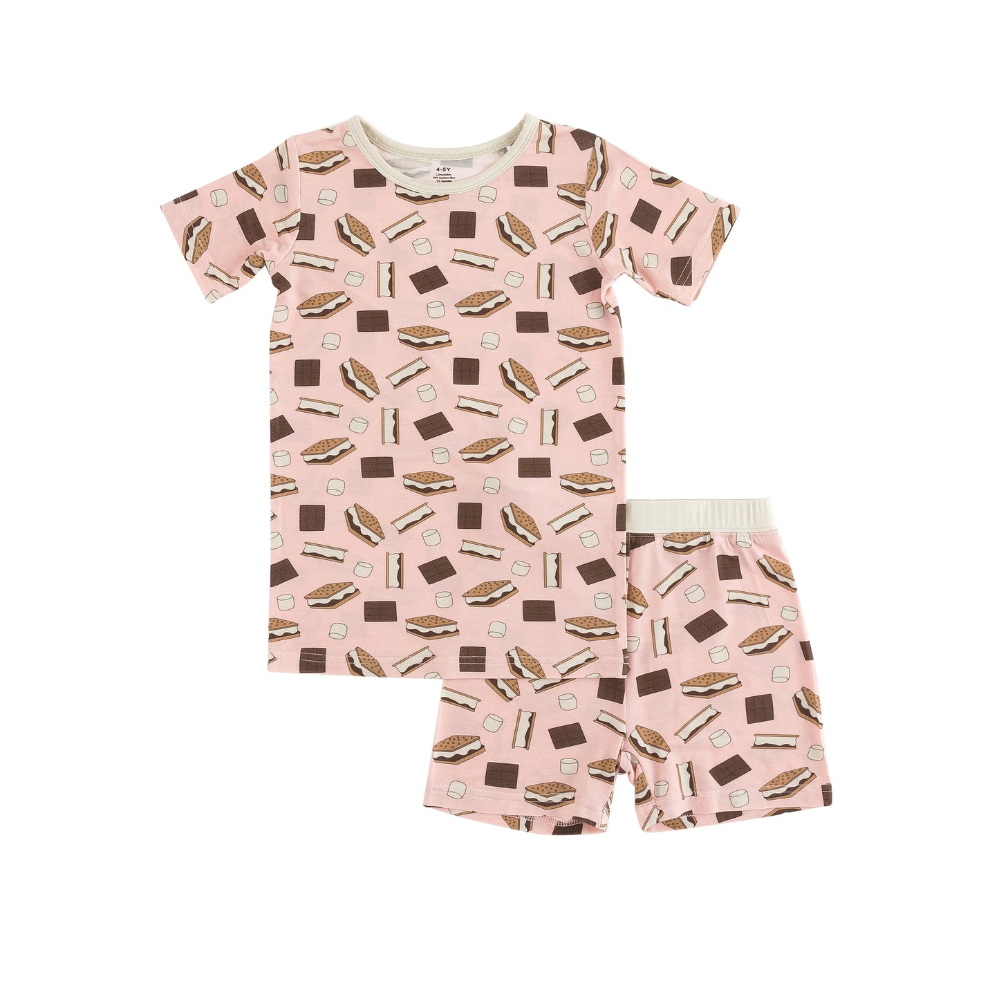 S'more To Love Short PJ Set Pink Bamboo Sleepwear Cozy Dreamlet Everetts Place: Online Boutique