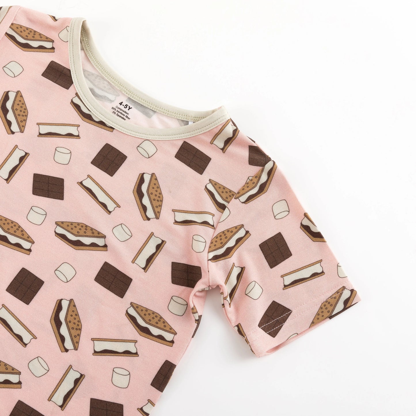 S'more To Love Short PJ Set Pink Bamboo Sleepwear Cozy Dreamlet Everetts Place: Online Boutique