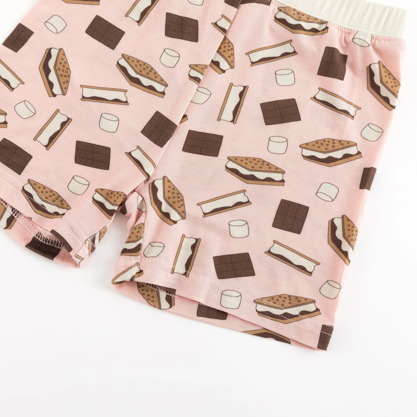 S'more To Love Short PJ Set Pink Bamboo Sleepwear Cozy Dreamlet Everetts Place: Online Boutique