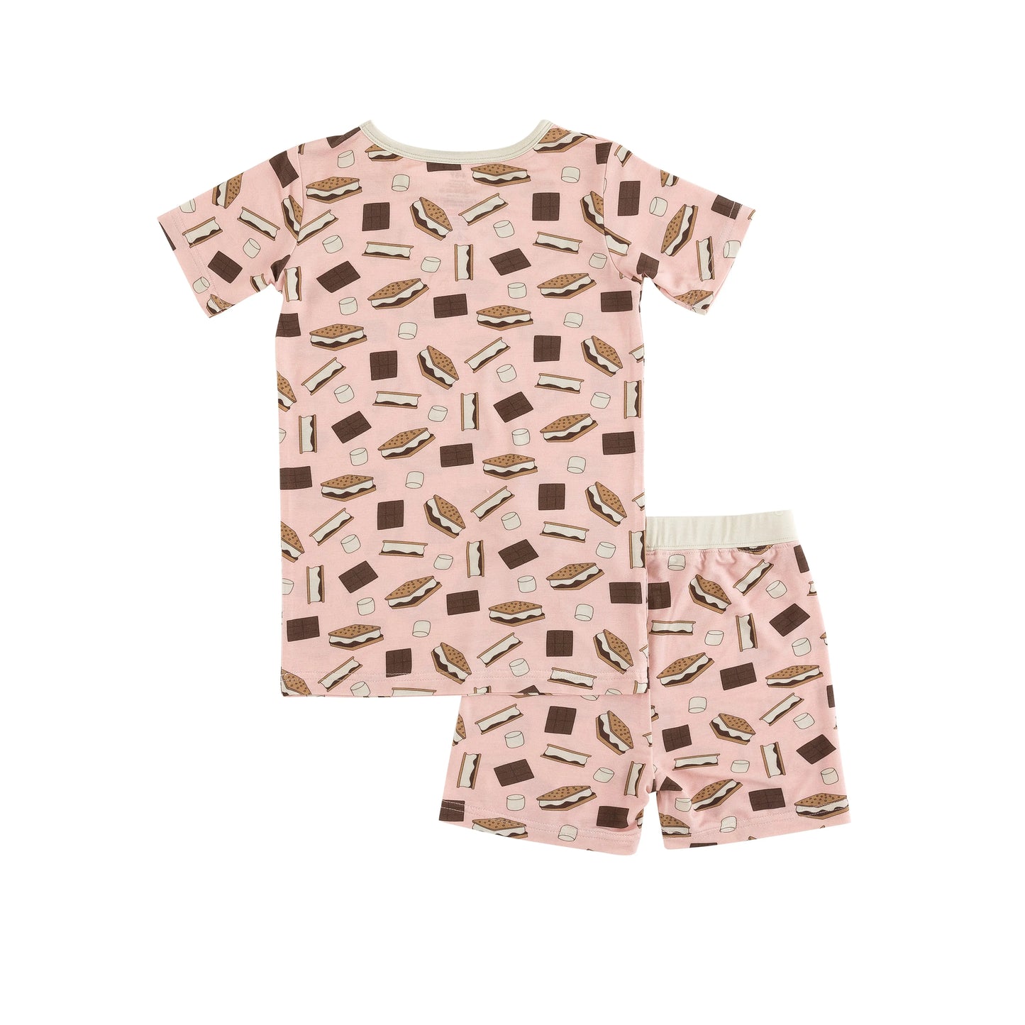 S'more To Love Short PJ Set Pink Bamboo Sleepwear Cozy Dreamlet Everetts Place: Online Boutique