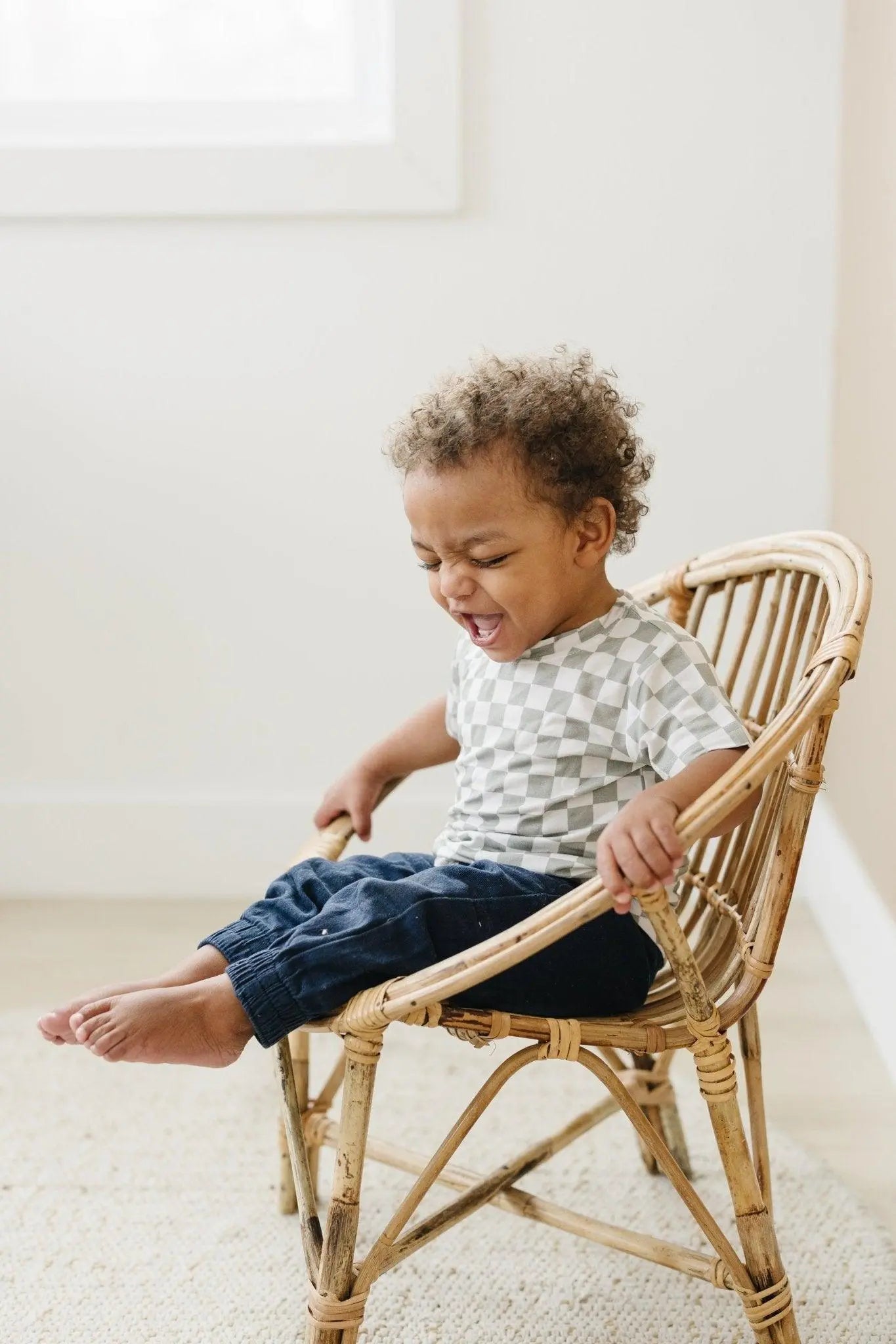 Little Joy Co. Sage Checkered Bamboo Tee 3 To 6 Months Size 6 Left - Apparel & Accessories > Clothing > Baby & Toddler Clothing > Baby & Toddler Tops > T-Shirts