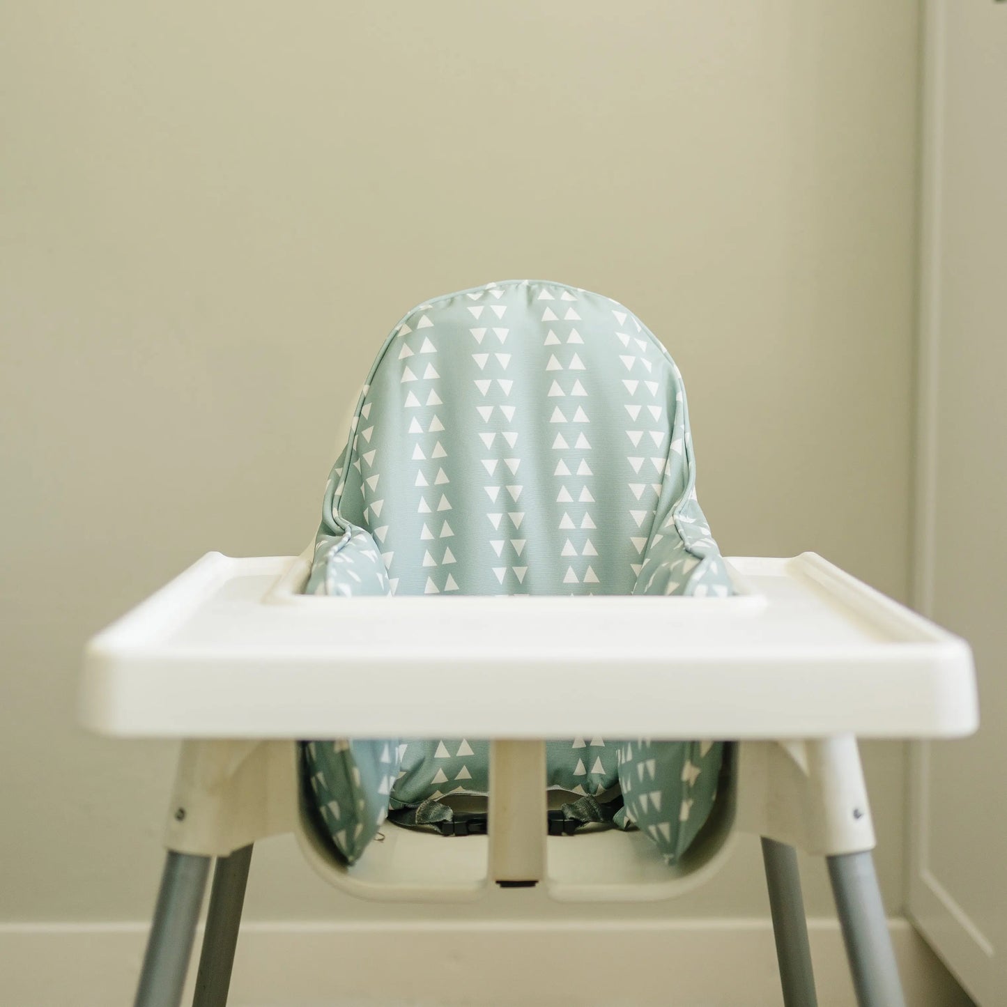 Little Joy Co. Sage Geo Triangle Wipeable Cushion Cover for IKEA Antilop - Furniture > Baby & Toddler Furniture > High Chair & Booster Seat Accessories