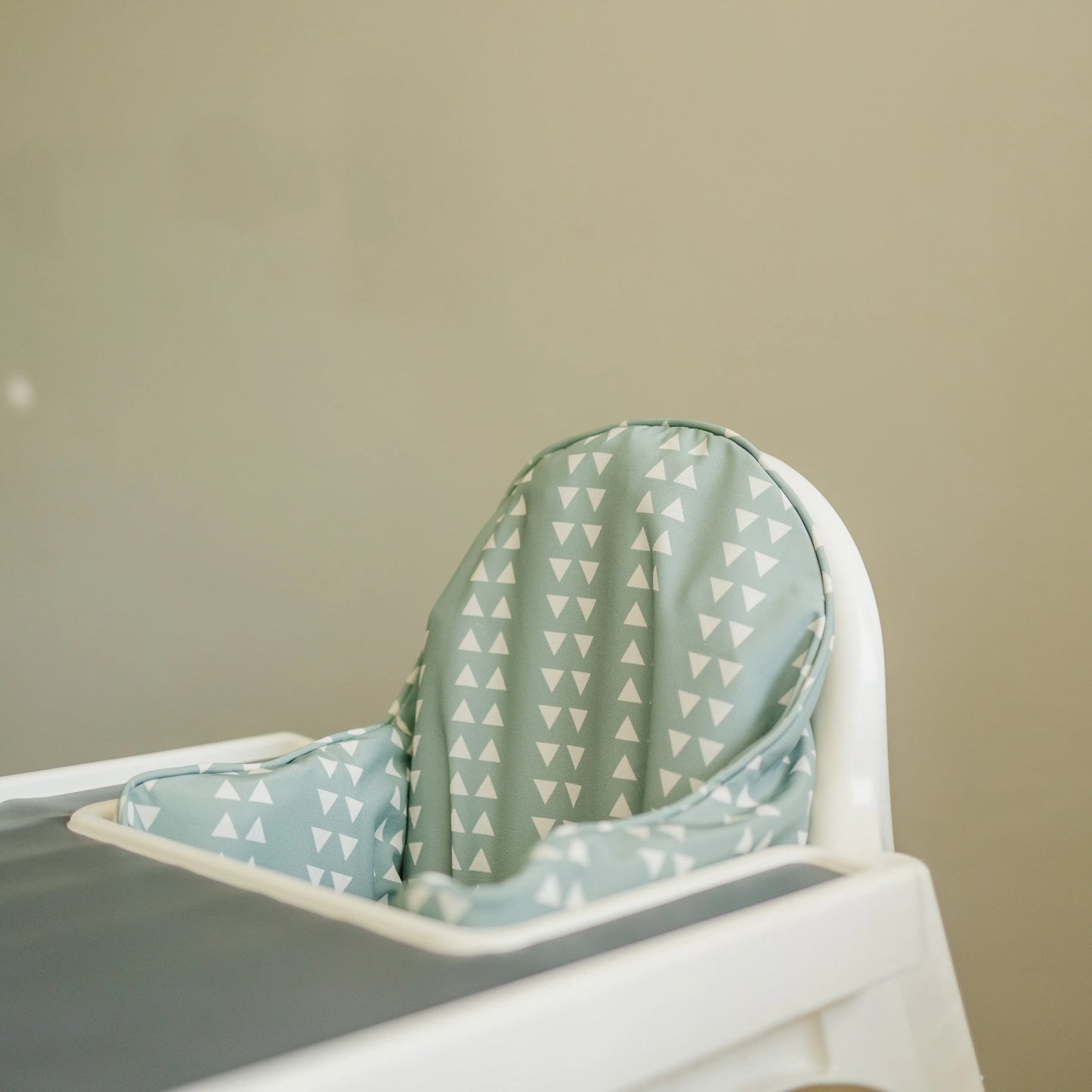 Little Joy Co. Sage Geo Triangle Wipeable Cushion Cover for IKEA Antilop - Furniture > Baby & Toddler Furniture > High Chair & Booster Seat Accessories