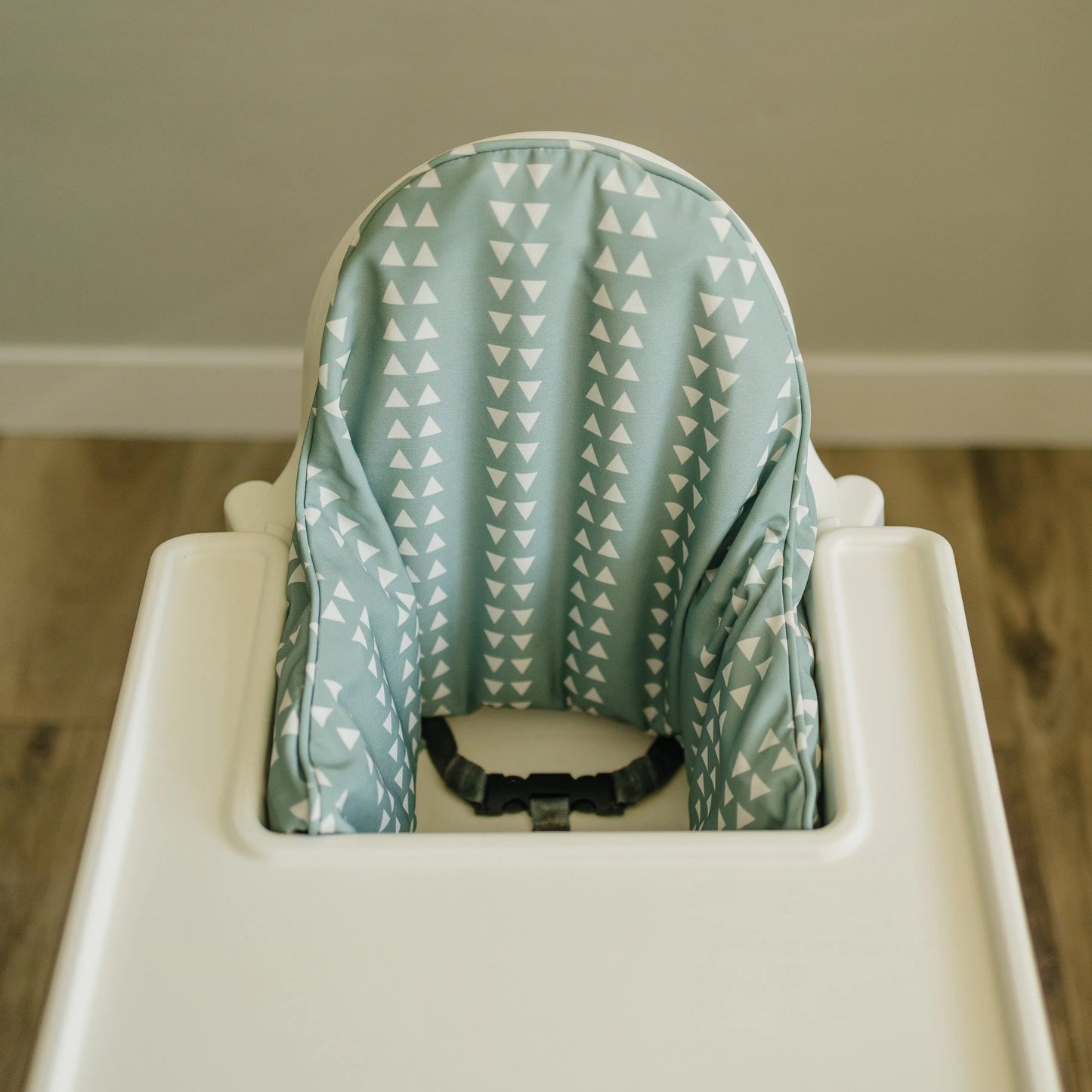 Little Joy Co. Sage Geo Triangle Wipeable Cushion Cover for IKEA Antilop - Furniture > Baby & Toddler Furniture > High Chair & Booster Seat Accessories