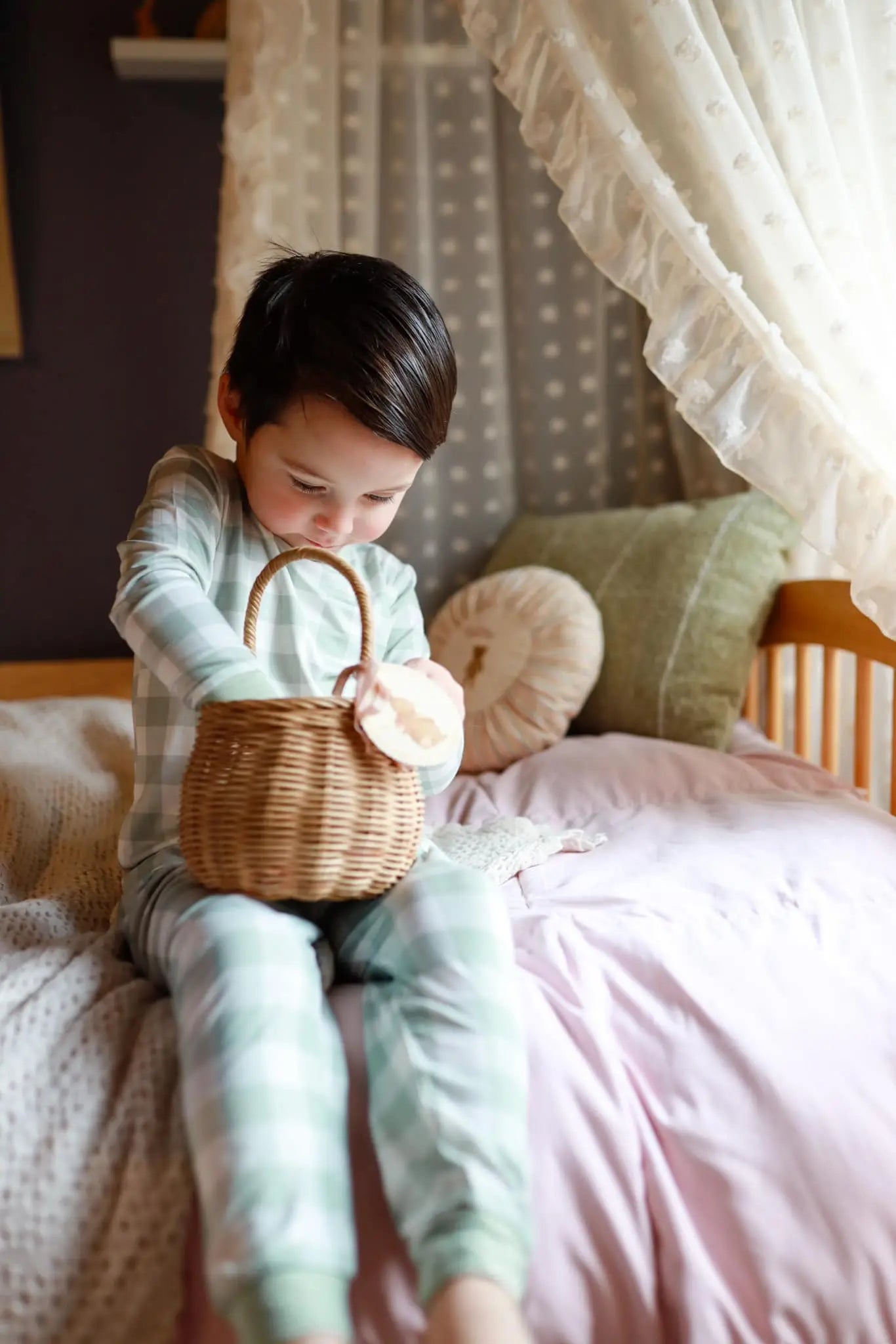 Little Joy Co. Sage Gingham 2pc Bamboo Pajamas for Women Soft Sleepwear - Apparel & Accessories > Clothing > Sleepwear & Loungewear > Pajamas