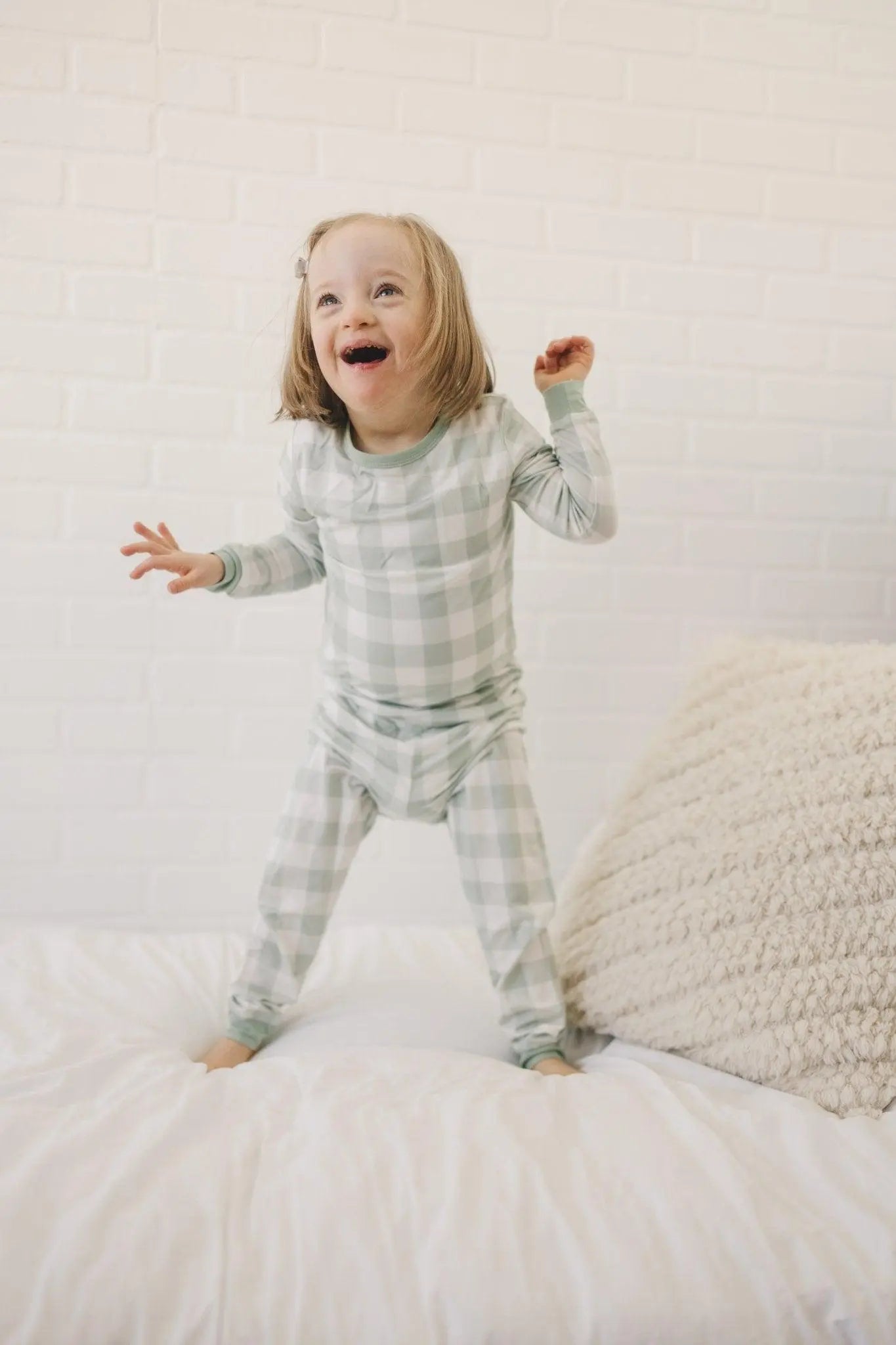 Little Joy Co. Sage Gingham 2pc Bamboo Pajamas for Women Soft Sleepwear - Apparel & Accessories > Clothing > Sleepwear & Loungewear > Pajamas