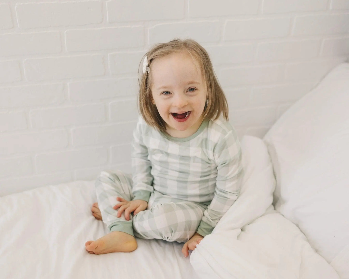 Little Joy Co. Sage Gingham 2pc Bamboo Pajamas for Women Soft Sleepwear - Apparel & Accessories > Clothing > Sleepwear & Loungewear > Pajamas