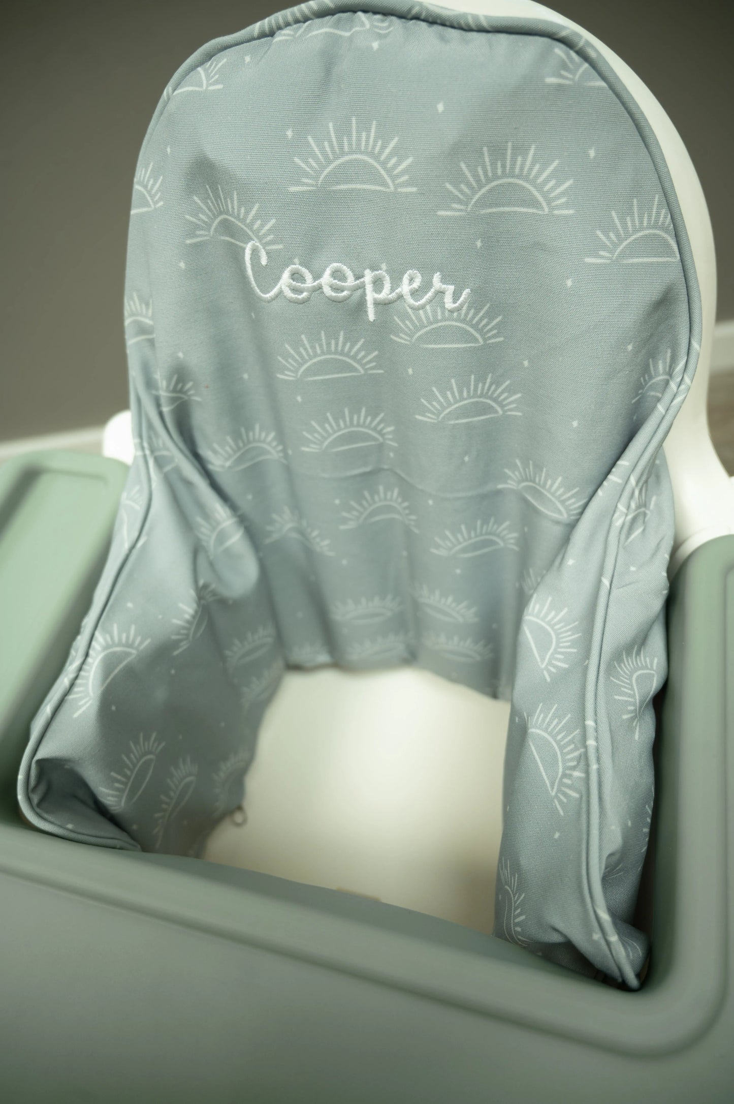 Little Joy Co. Sage Suns IKEA Antilop Cushion Cover White Sun Print - Furniture > Baby & Toddler Furniture > High Chair & Booster Seat Accessories