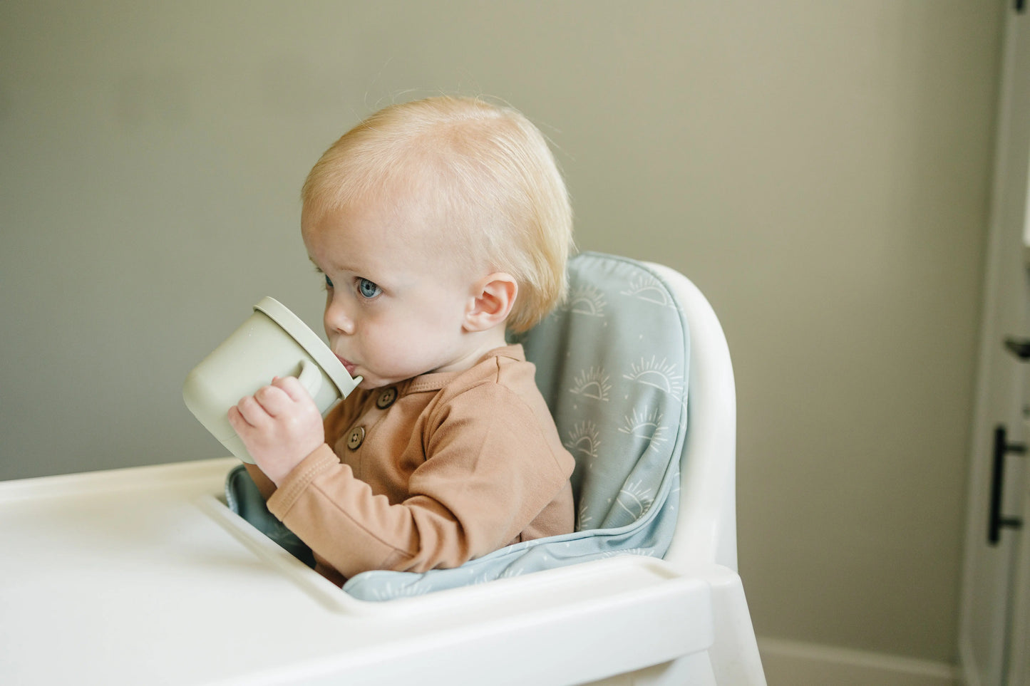Little Joy Co. Sage Suns IKEA Antilop Cushion Cover White Sun Print - Furniture > Baby & Toddler Furniture > High Chair & Booster Seat Accessories
