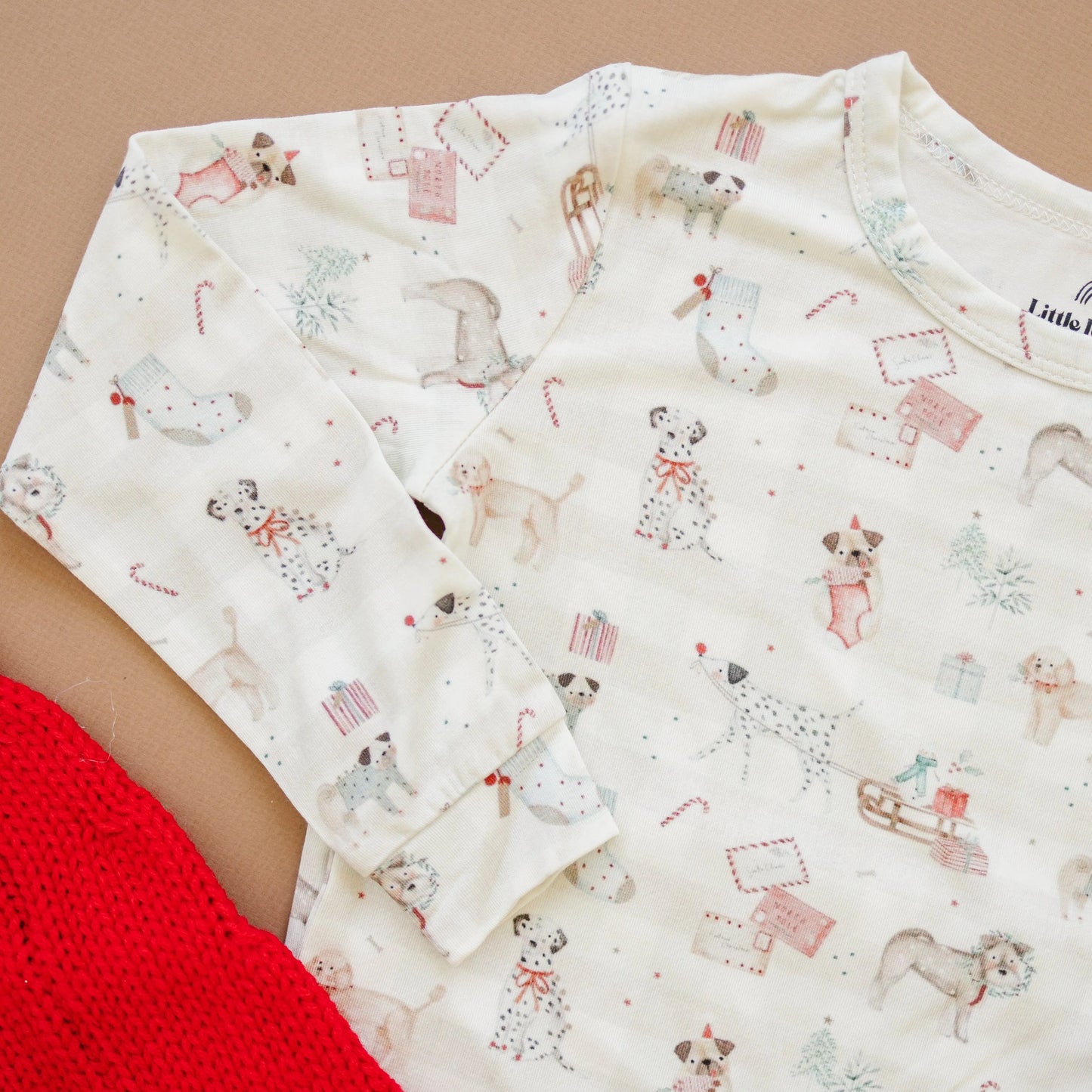 Little Joy Co. Santa Paws 2pc Bamboo Pajamas For Kids Holiday Set - Apparel & Accessories > Clothing > Baby & Toddler Clothing > Baby & Toddler Sleepwear