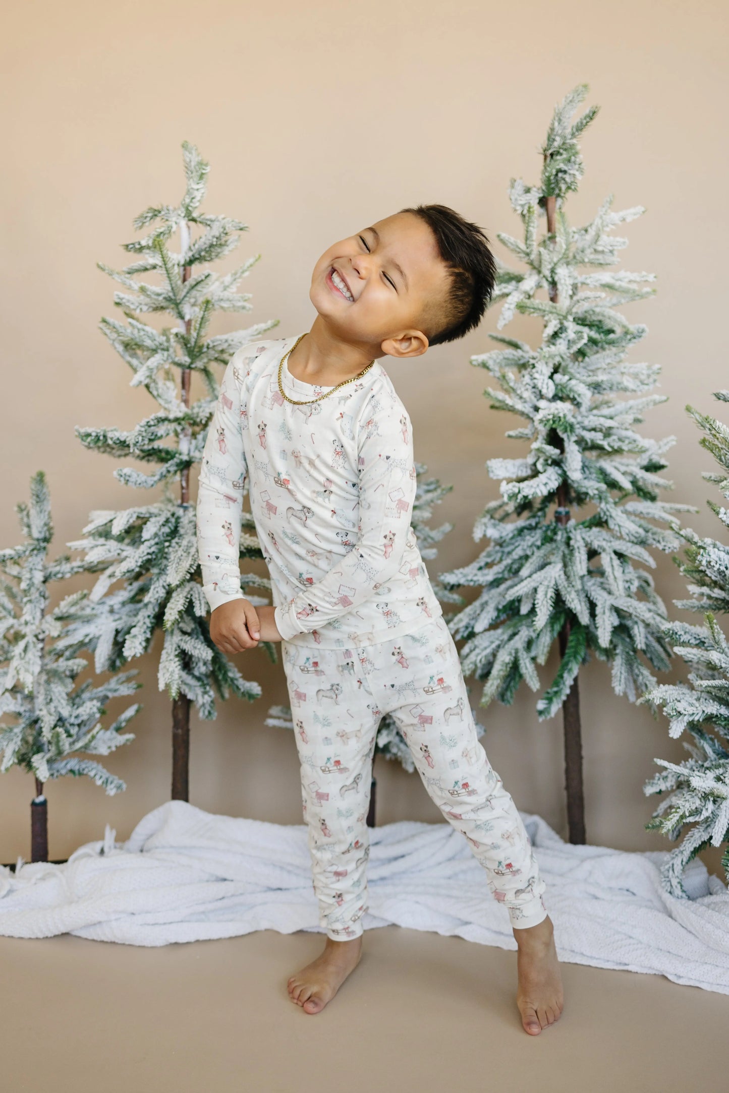 Little Joy Co. Santa Paws 2pc Bamboo Pajamas For Kids Holiday Set - Apparel & Accessories > Clothing > Baby & Toddler Clothing > Baby & Toddler Sleepwear