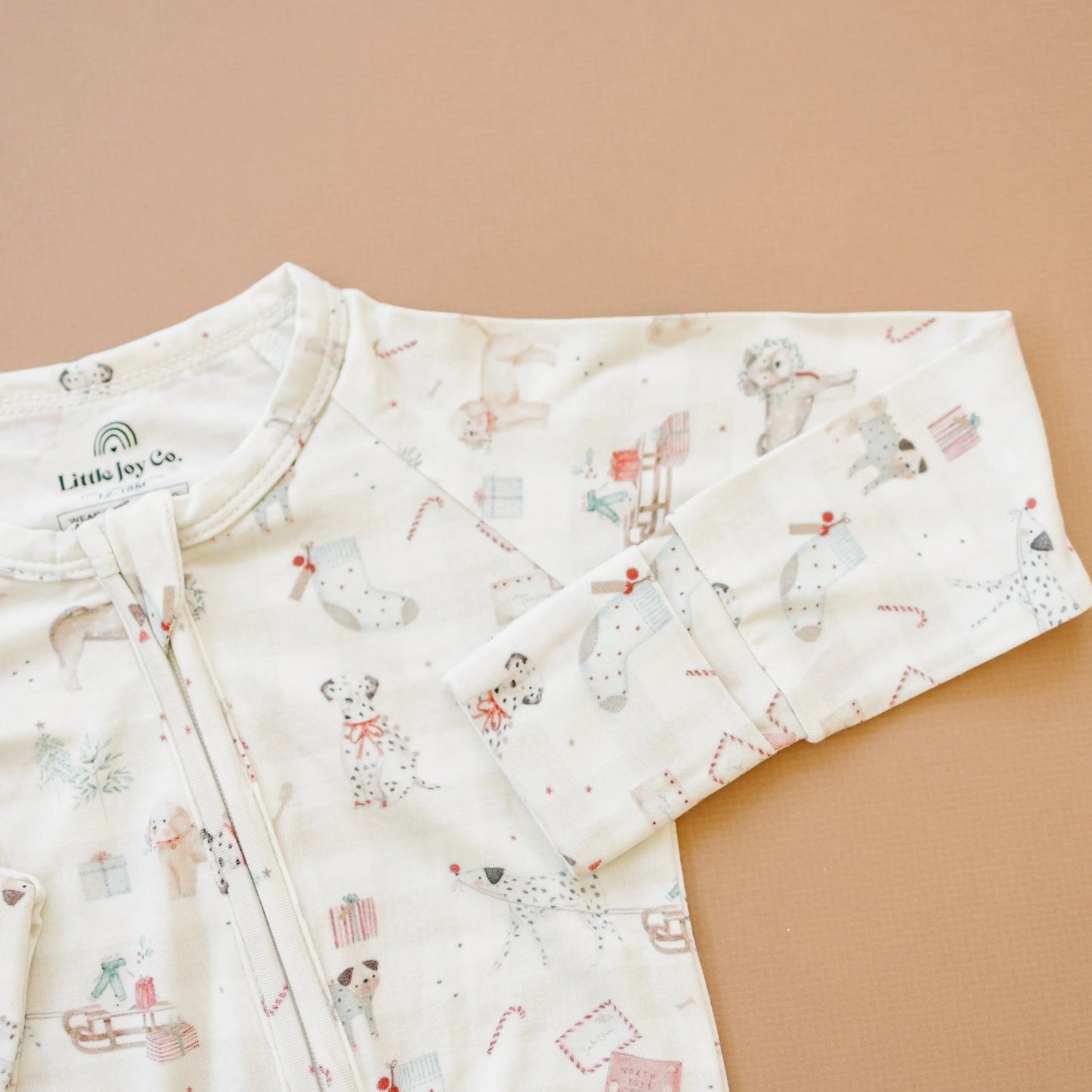 Little Joy Co. Santa Paws Bamboo Zippy Pajamas For Babies Christmas Cozy - Apparel & Accessories > Clothing > Baby & Toddler Clothing > Baby & Toddler Sleepwear