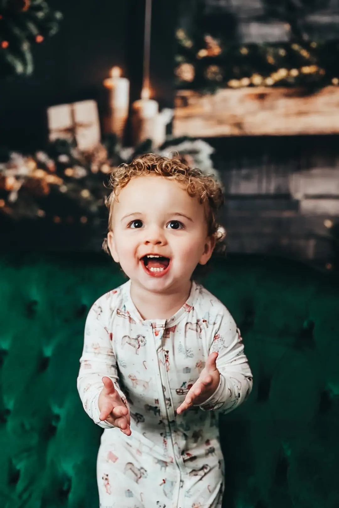 Little Joy Co. Santa Paws Bamboo Zippy Pajamas For Babies Christmas Cozy - Apparel & Accessories > Clothing > Baby & Toddler Clothing > Baby & Toddler Sleepwear