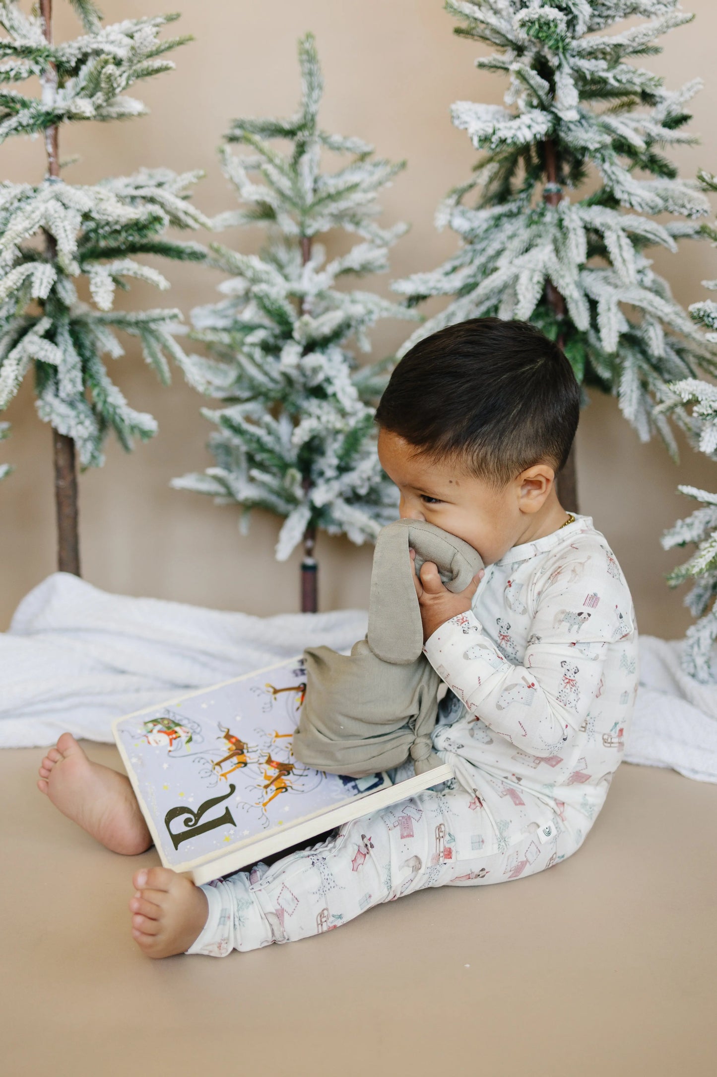 Little Joy Co. Santa Paws Bamboo Zippy Pajamas For Babies Christmas Cozy - Apparel & Accessories > Clothing > Baby & Toddler Clothing > Baby & Toddler Sleepwear