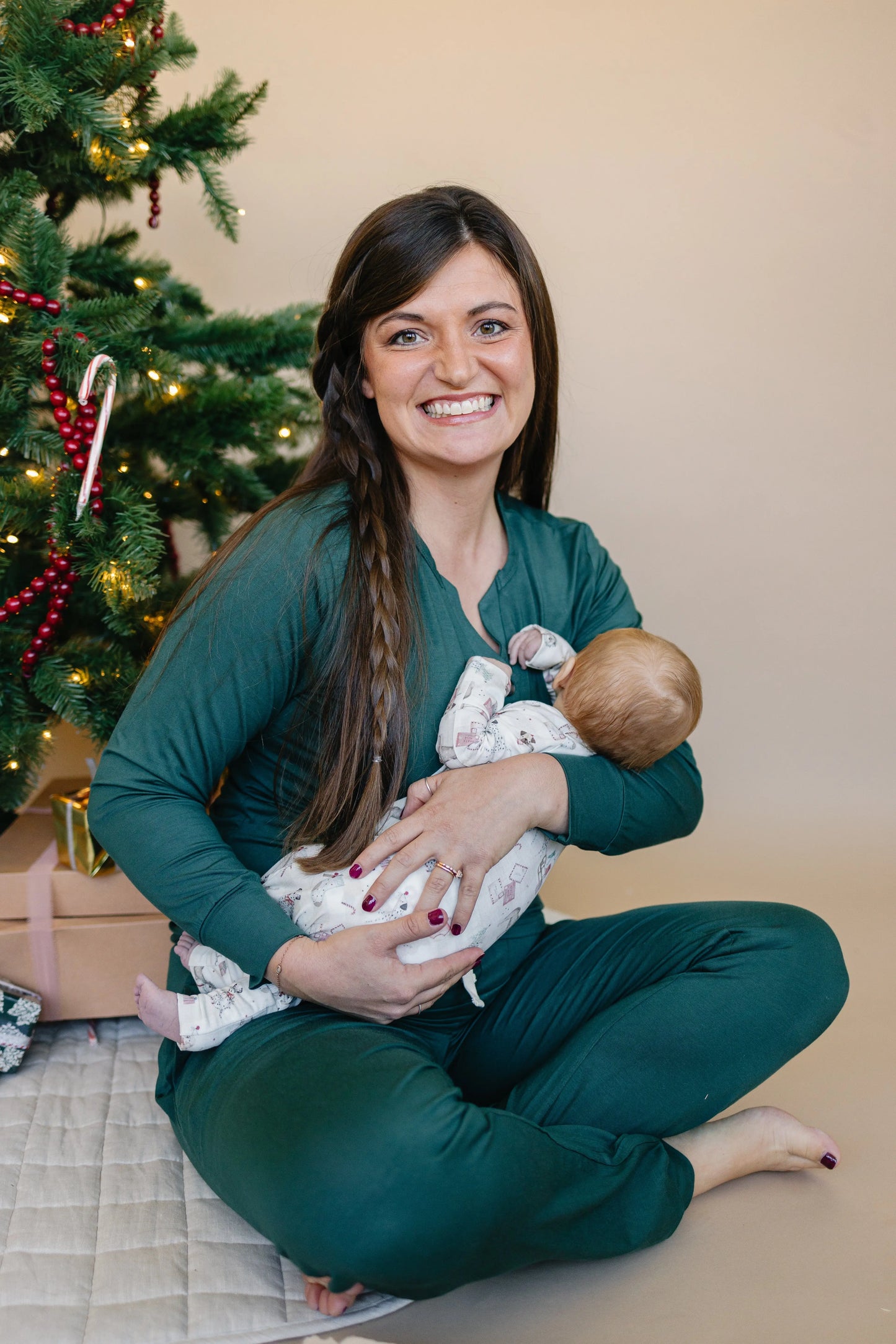 Little Joy Co. Santa Paws Bamboo Zippy Pajamas For Babies Christmas Cozy - Apparel & Accessories > Clothing > Baby & Toddler Clothing > Baby & Toddler Sleepwear