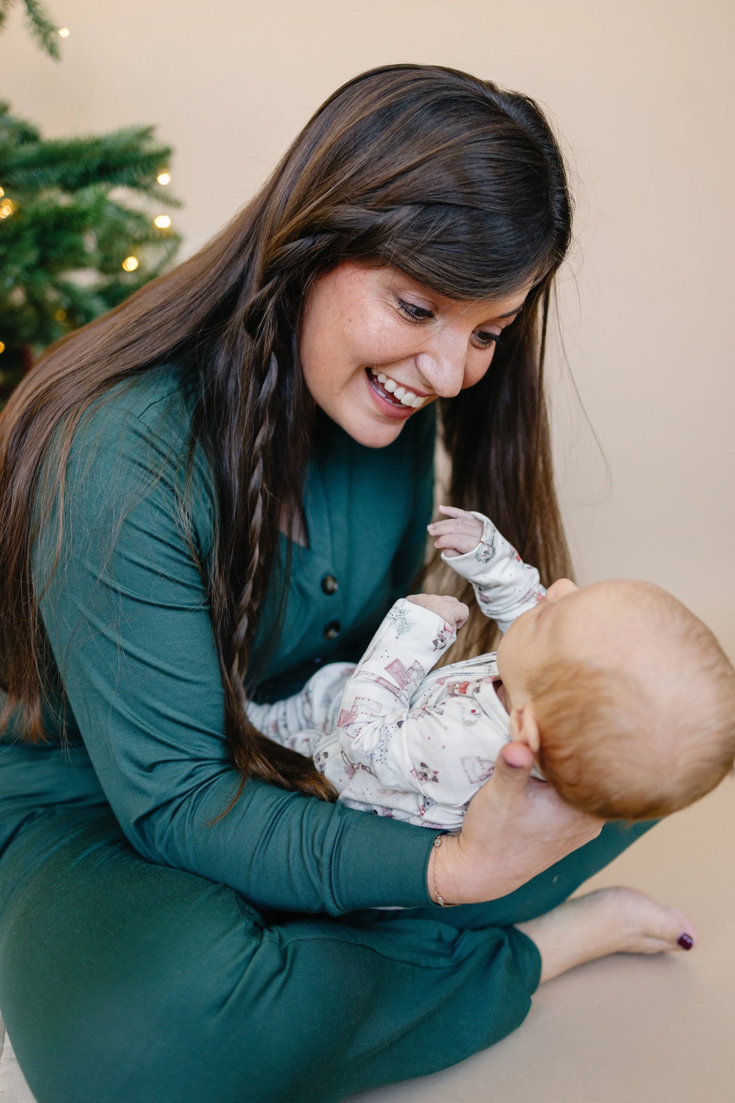 Little Joy Co. Santa Paws Bamboo Zippy Pajamas For Babies Christmas Cozy - Apparel & Accessories > Clothing > Baby & Toddler Clothing > Baby & Toddler Sleepwear