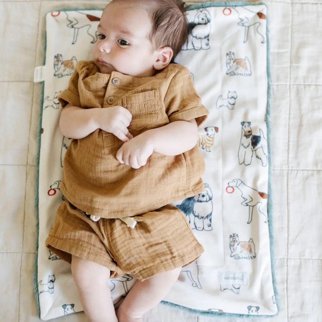 Saranoni Minky Lush Mini Blankets Dual Texture Bow Design Saranoni Everetts Place Boutique