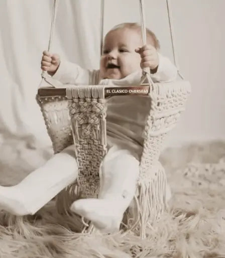 Boho Bundle Macrame Swing and Toy Basket Set Finn + Emma
