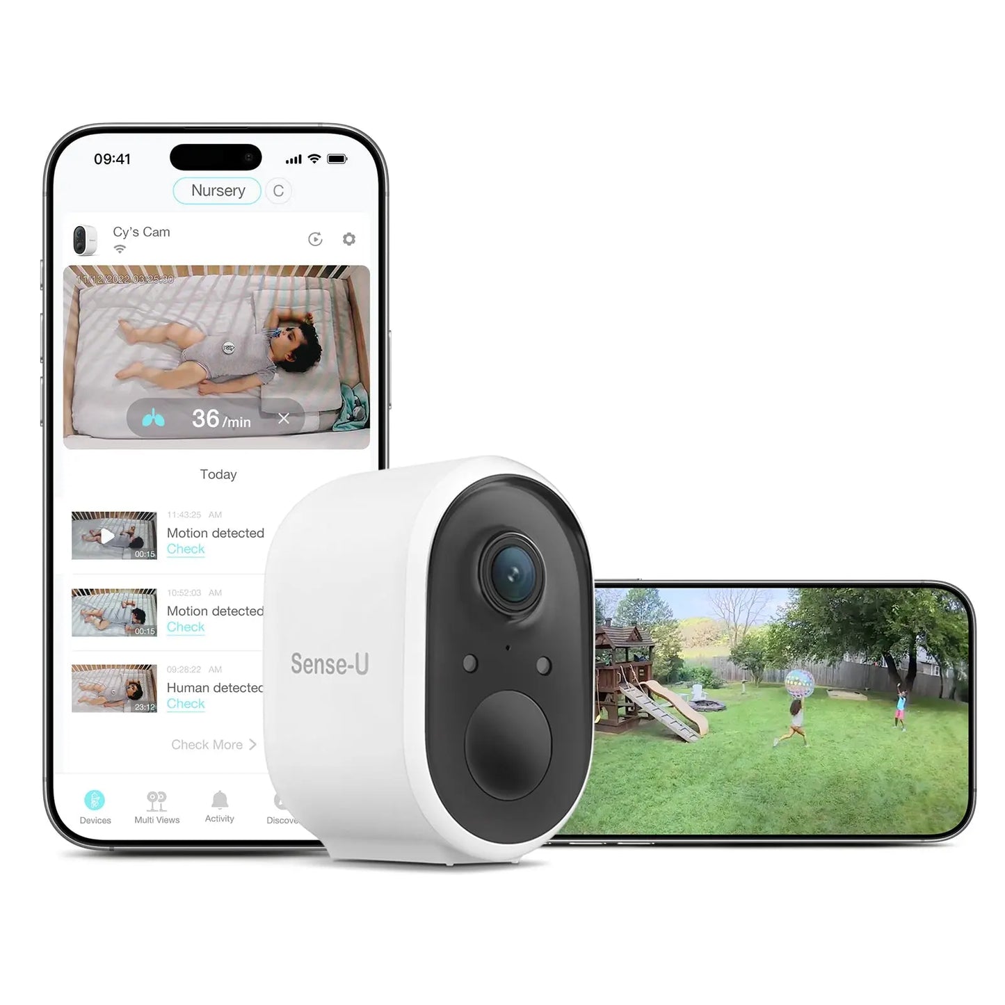AI Battery Cam with Advanced Detection for Smart Home Security Sense-U