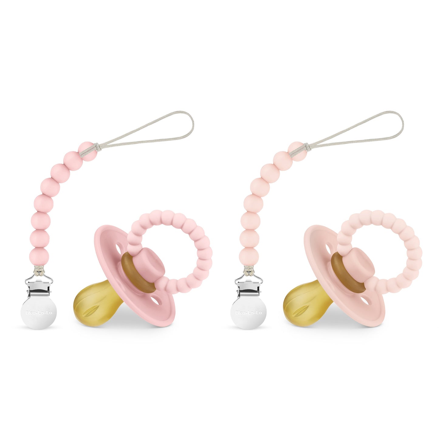 Luladream Pacifier and Clip Set with Teething Handle and Modern Design Bleu La La