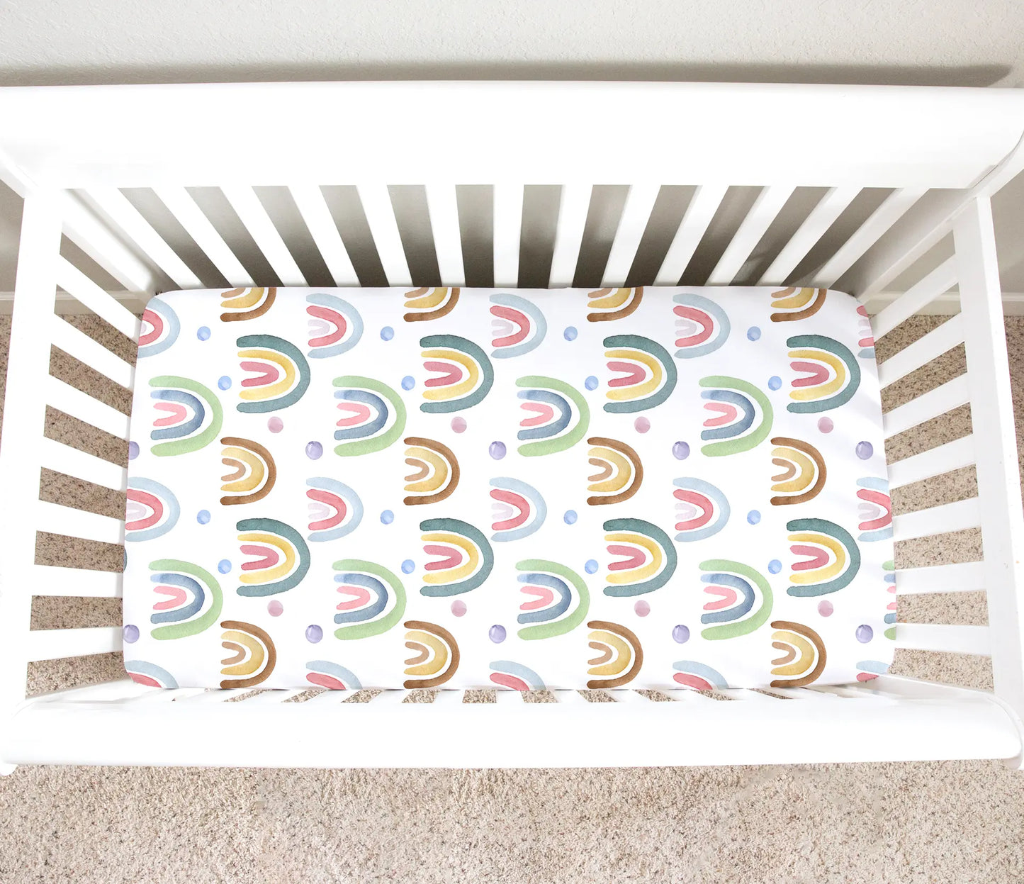 Fitted Crib Sheet - Blue Rainbow Honey Lemonade