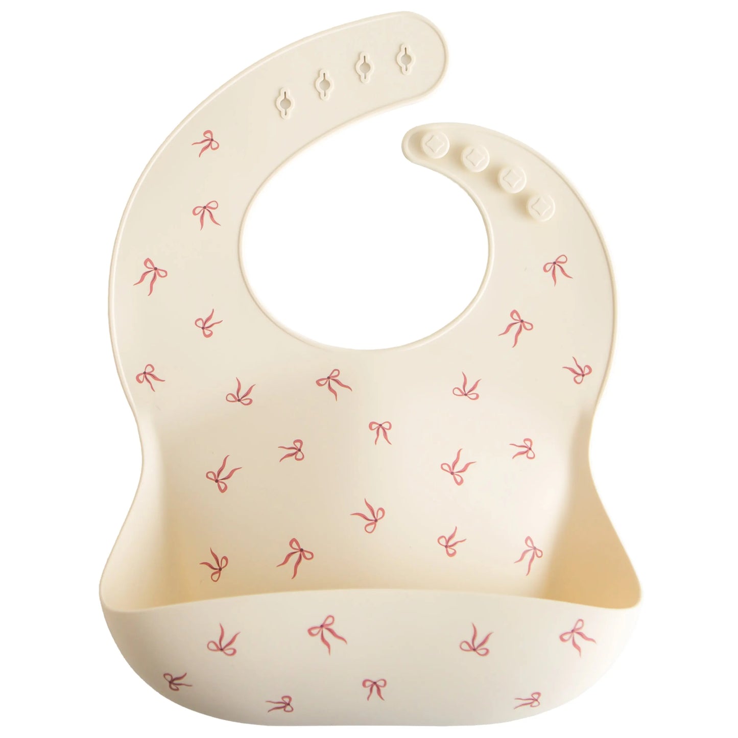 Silicone Baby Bib with Adjustable Neck Strap and Front Pocket for Easy Cleaning Mushie Everetts Place: Online Boutique 13.99