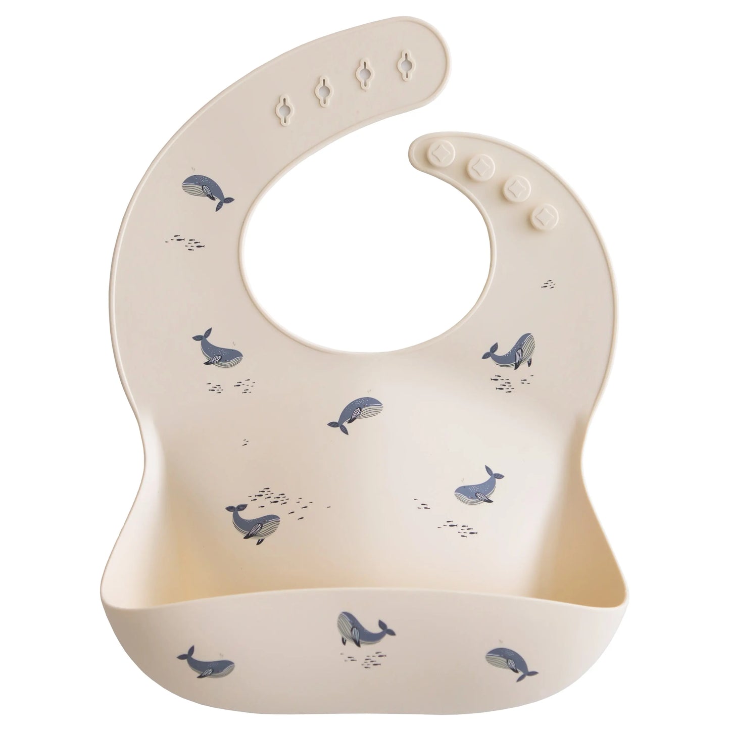 Silicone Baby Bib with Adjustable Neck Strap and Front Pocket for Easy Cleaning Mushie Everetts Place: Online Boutique 13.99