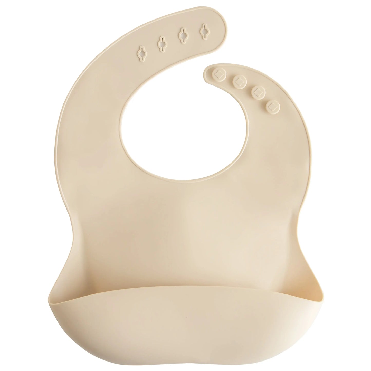Silicone Baby Bib with Adjustable Neck Strap and Front Pocket for Easy Cleaning Mushie Everetts Place: Online Boutique 13.99