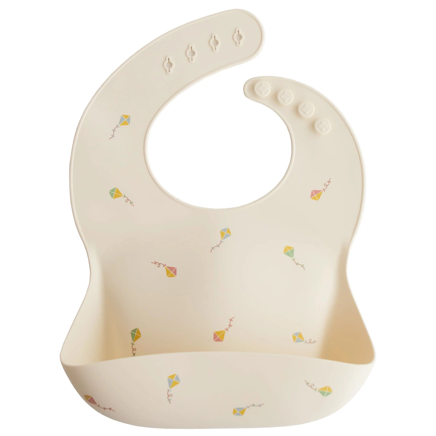 Silicone Baby Bib with Adjustable Neck Strap and Front Pocket for Easy Cleaning Mushie Everetts Place: Online Boutique 13.99