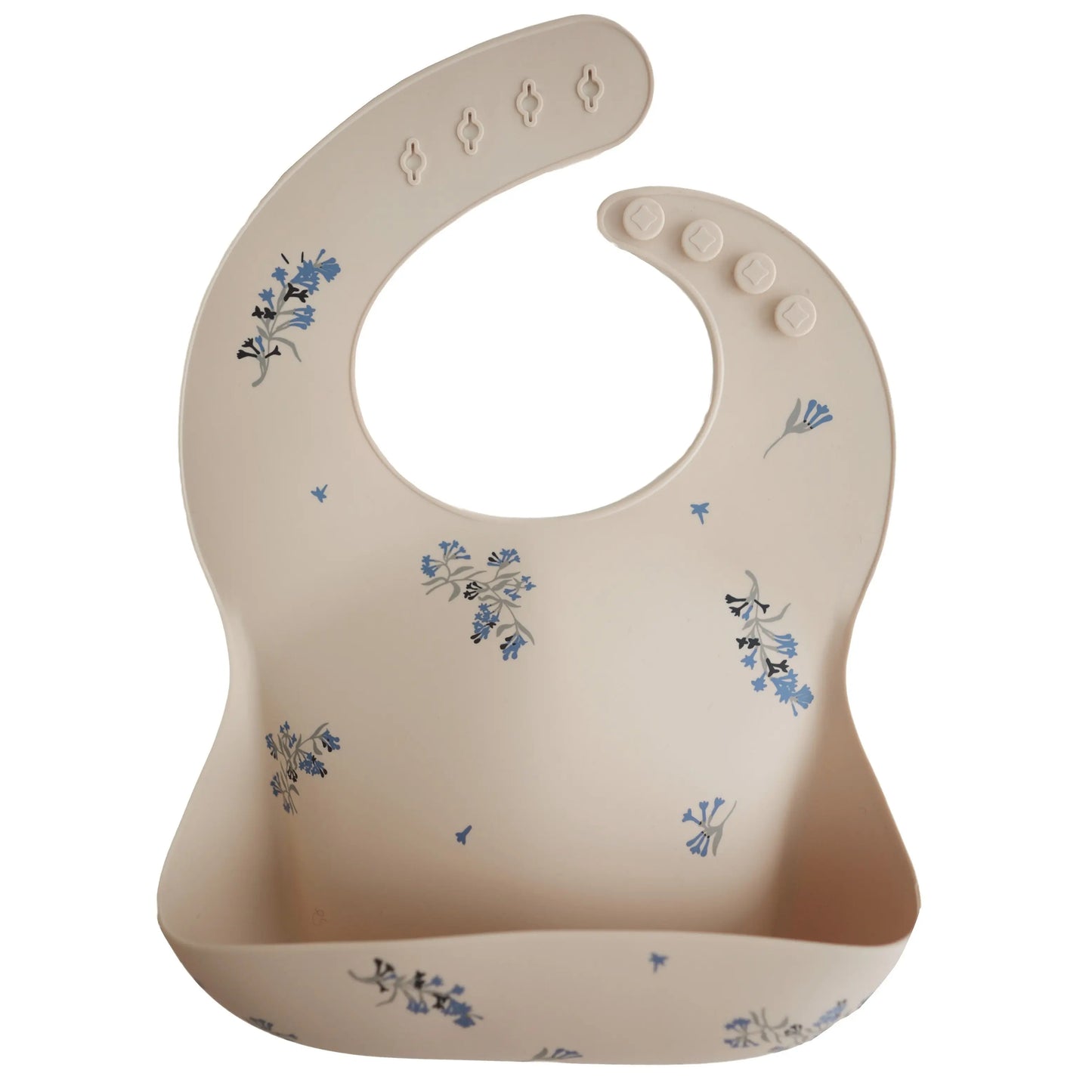 Silicone Baby Bib with Adjustable Neck Strap and Front Pocket for Easy Cleaning Mushie Everetts Place: Online Boutique 13.99