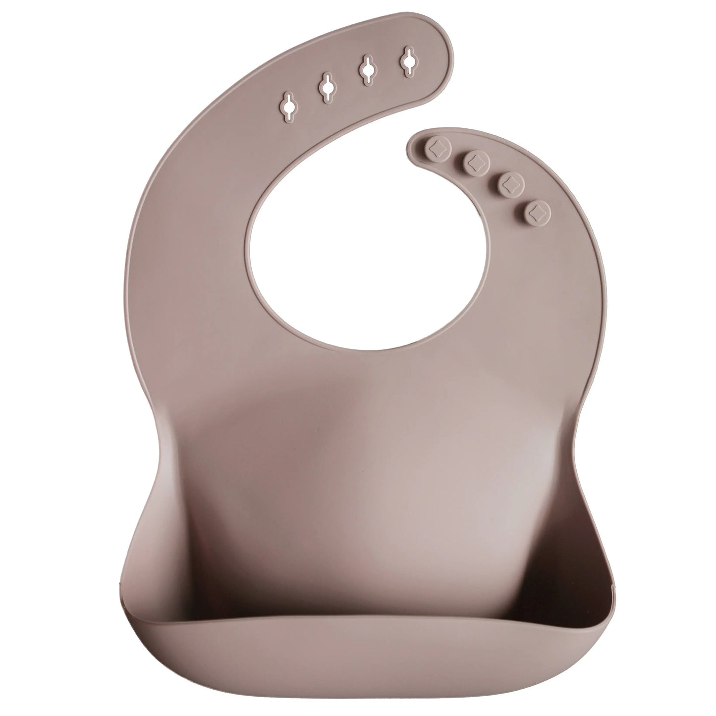Silicone Baby Bib with Adjustable Neck Strap and Front Pocket for Easy Cleaning Mushie Everetts Place: Online Boutique 13.99