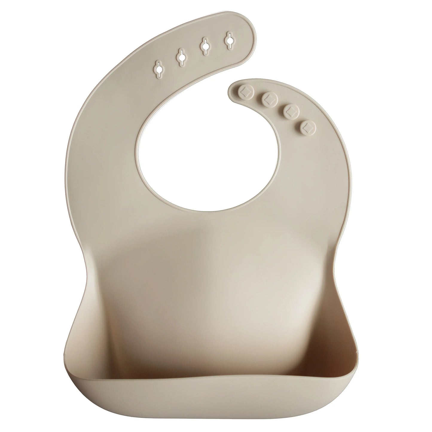 Silicone Baby Bib with Adjustable Neck Strap and Front Pocket for Easy Cleaning Mushie Everetts Place: Online Boutique