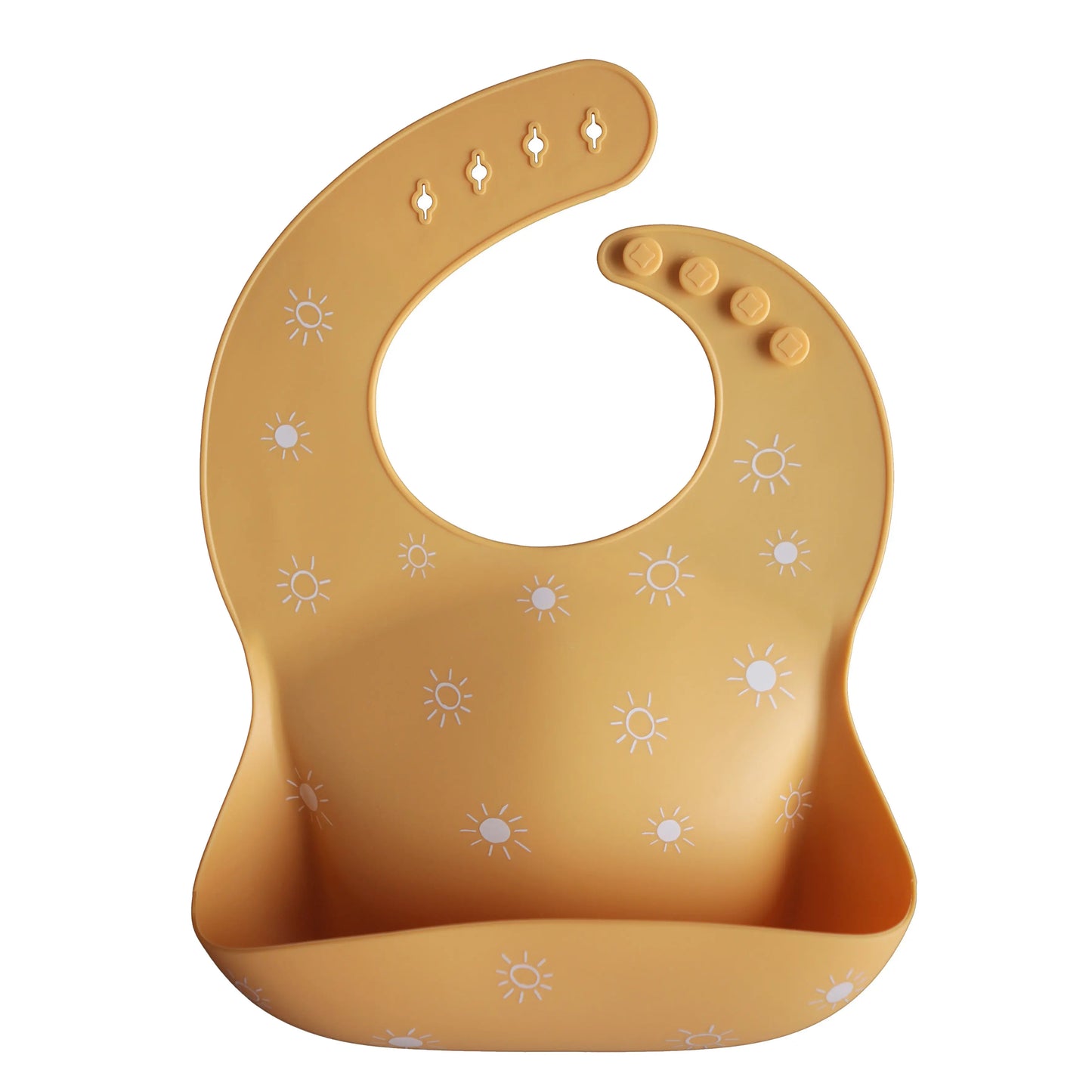 Silicone Baby Bib with Adjustable Neck Strap and Front Pocket for Easy Cleaning Mushie Everetts Place: Online Boutique 13.99