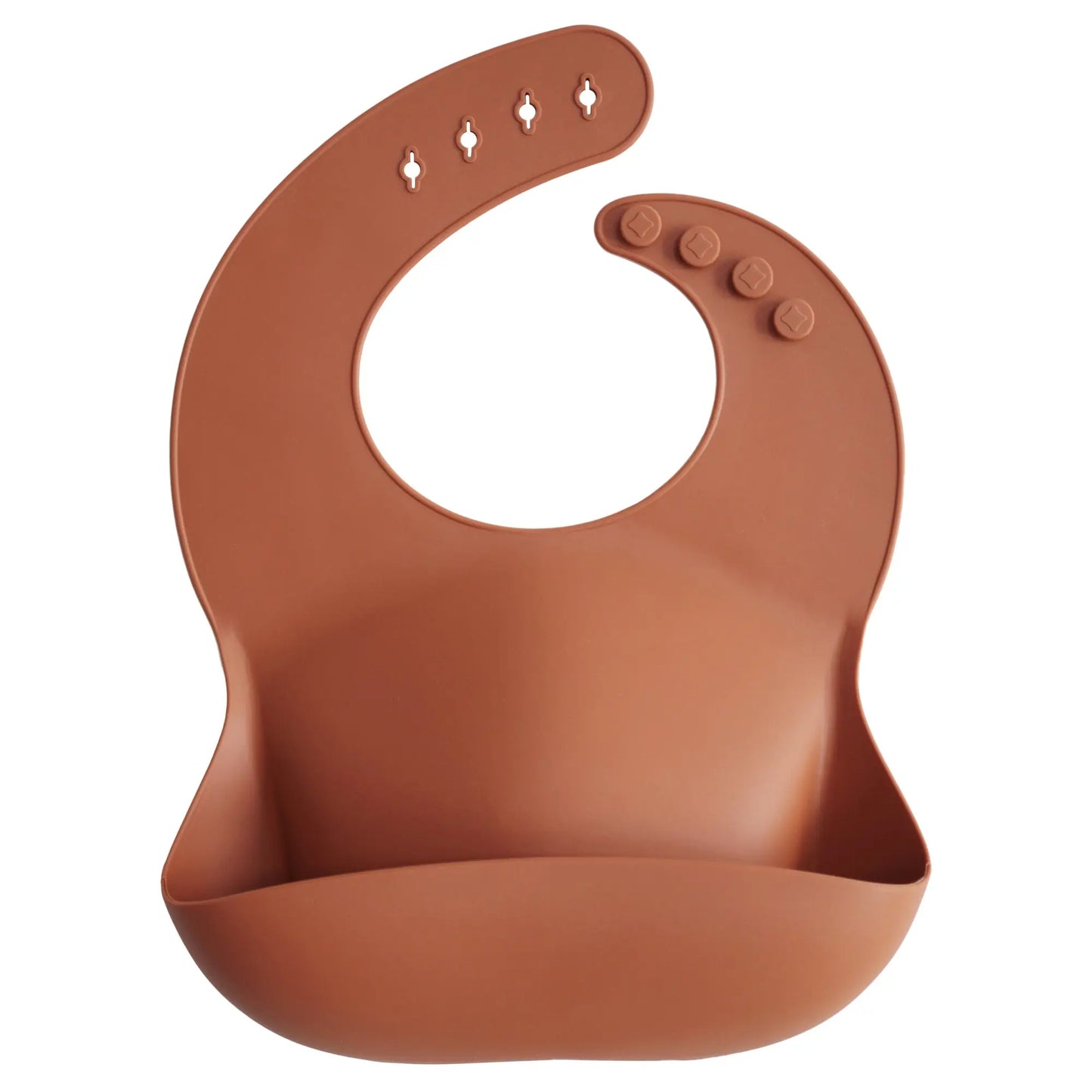 Silicone Baby Bib with Adjustable Neck Strap and Front Pocket for Easy Cleaning Mushie Everetts Place: Online Boutique 13.99