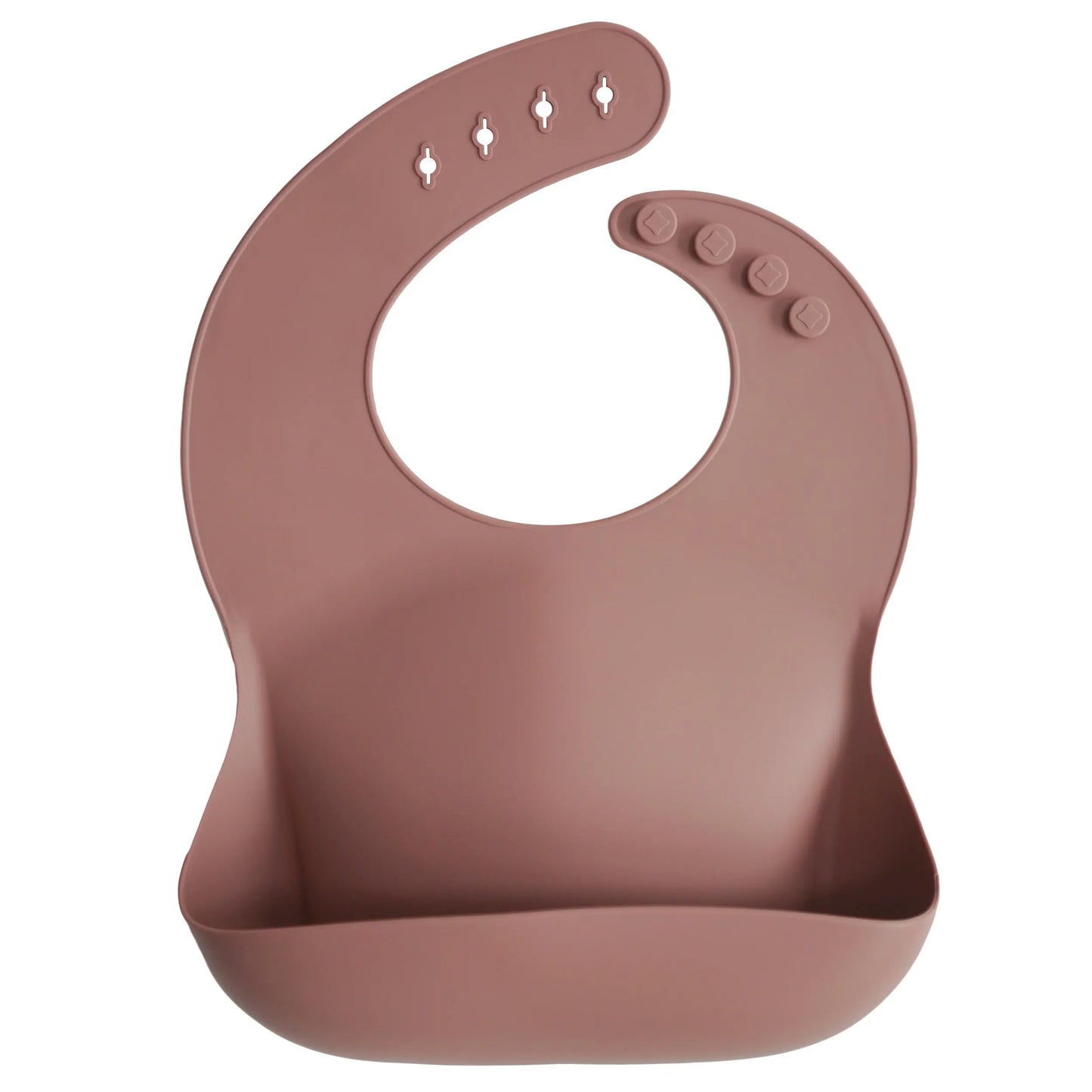 Silicone Baby Bib with Adjustable Neck Strap and Front Pocket for Easy Cleaning Mushie Everetts Place: Online Boutique 13.99