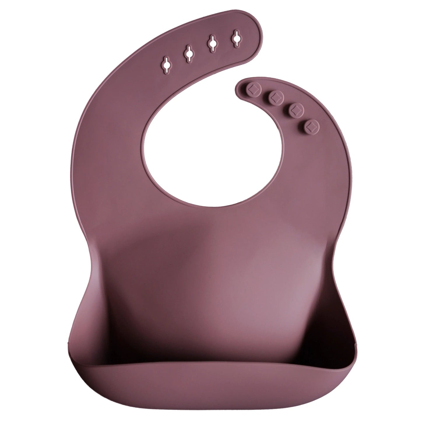 Silicone Baby Bib with Adjustable Neck Strap and Front Pocket for Easy Cleaning Mushie Everetts Place: Online Boutique 13.99