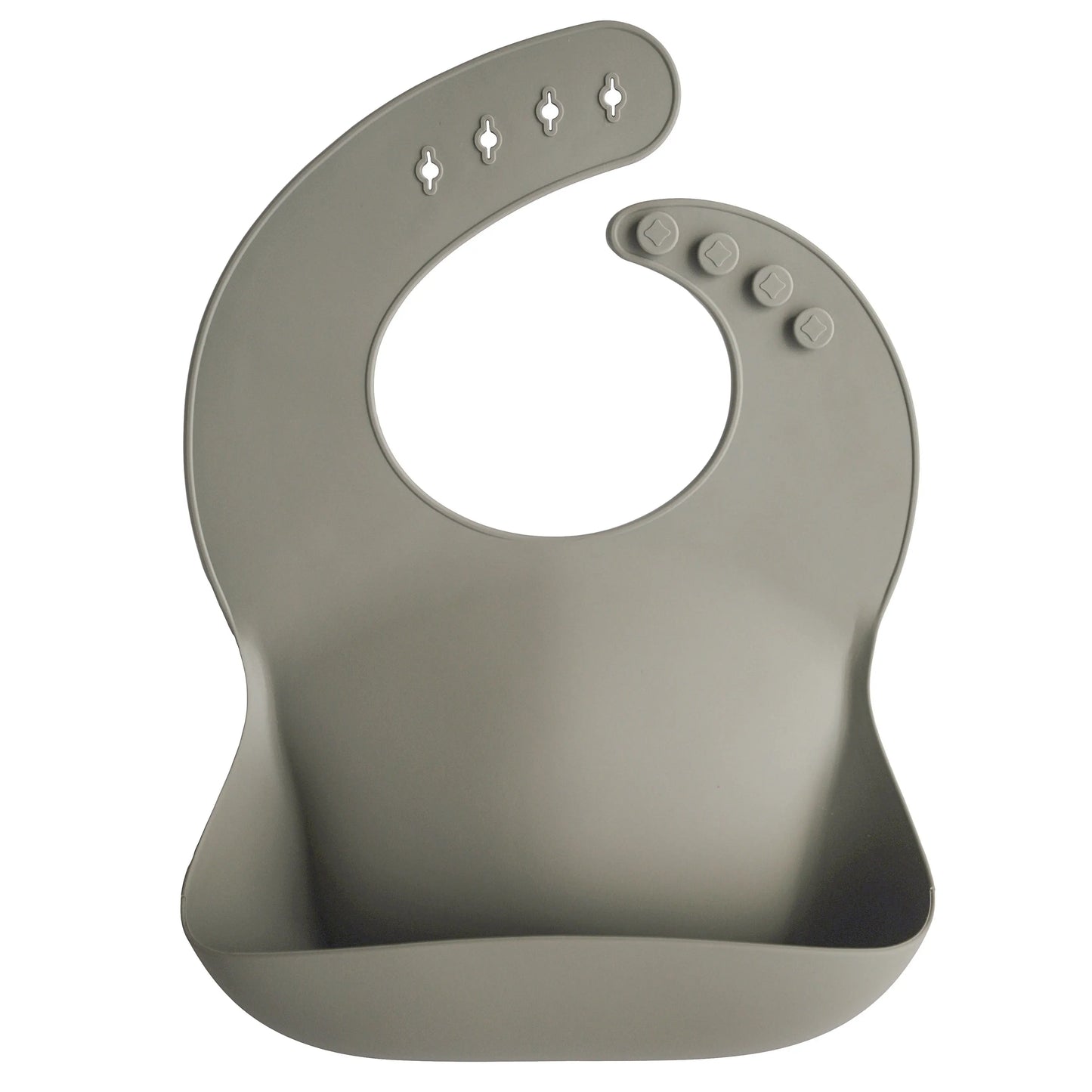 Silicone Baby Bib with Adjustable Neck Strap and Front Pocket for Easy Cleaning Mushie Everetts Place: Online Boutique 13.99