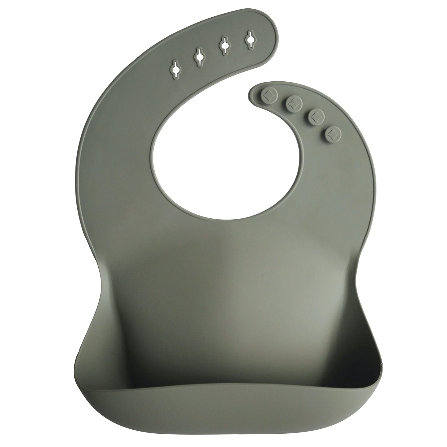 Silicone Baby Bib with Adjustable Neck Strap and Front Pocket for Easy Cleaning Mushie Everetts Place: Online Boutique