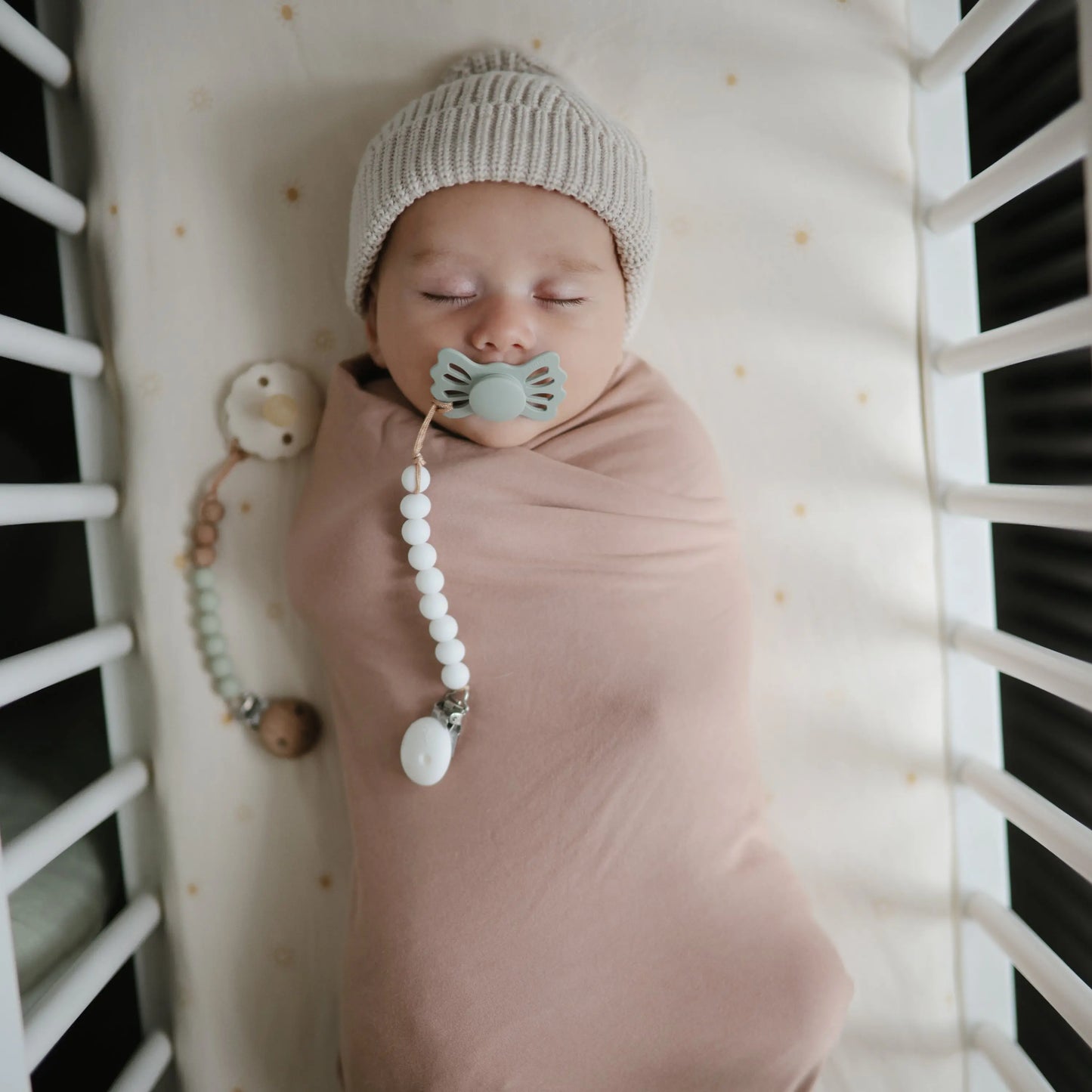 Silicone Pacifier Clip Hera Durable Food Grade Silicone Bead Design Mushie Everetts Place: Online Boutique