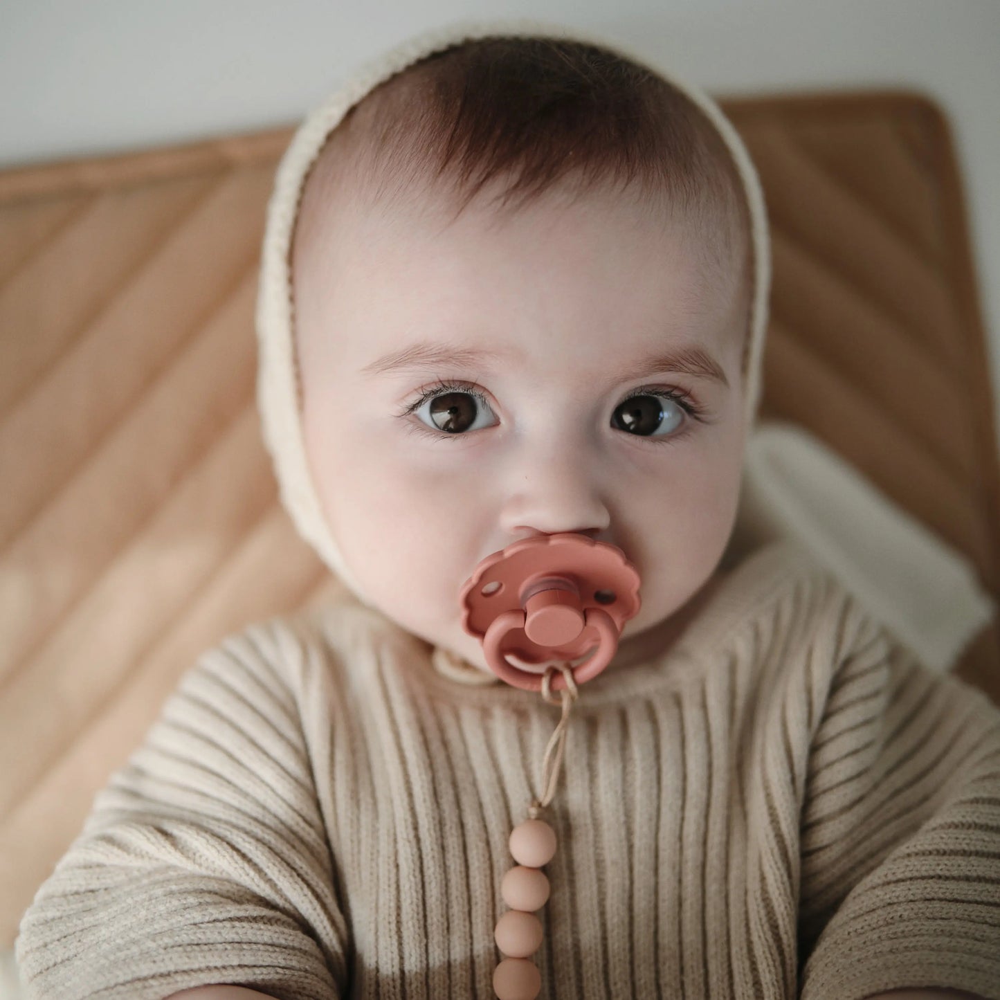 Silicone Pacifier Clip Hera Durable Food Grade Silicone Bead Design Mushie Everetts Place: Online Boutique