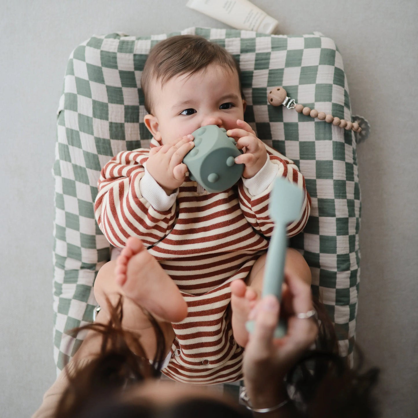 Silicone Pacifier Clip Hera Durable Food Grade Silicone Bead Design Mushie Everetts Place: Online Boutique