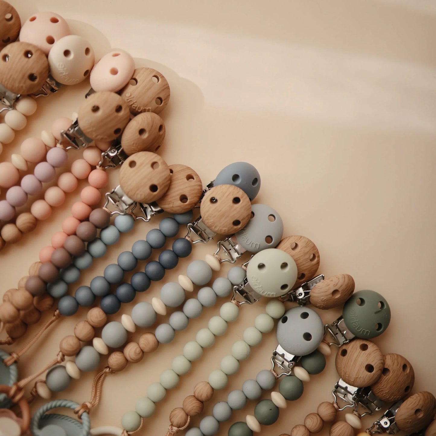Silicone Pacifier Clip Hera Durable Food Grade Silicone Bead Design Mushie Everetts Place: Online Boutique