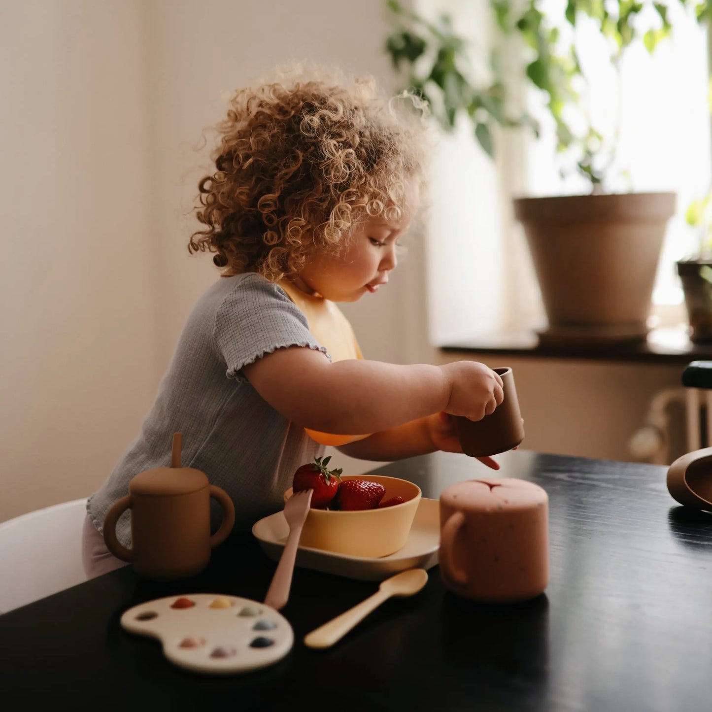 Silicone Snack Cup with Easy Grip Handles Spill Proof Design for Toddlers Mushie Everetts Place: Online Boutique